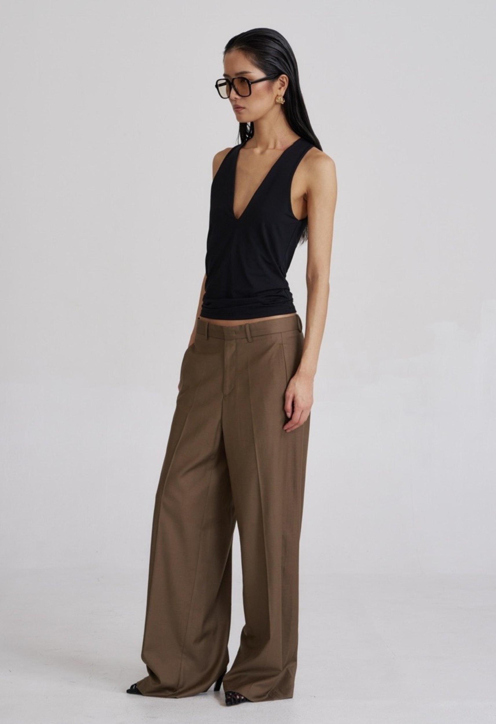 Deep V Jackie Top Black Product Image