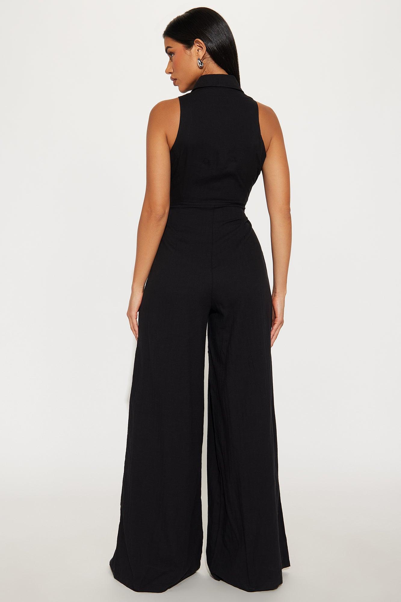 Lizzie Linen Jumpsuit - Black Product Image