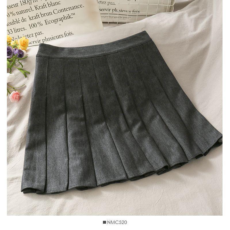 High-Waist Pleated Mini Skirt Product Image
