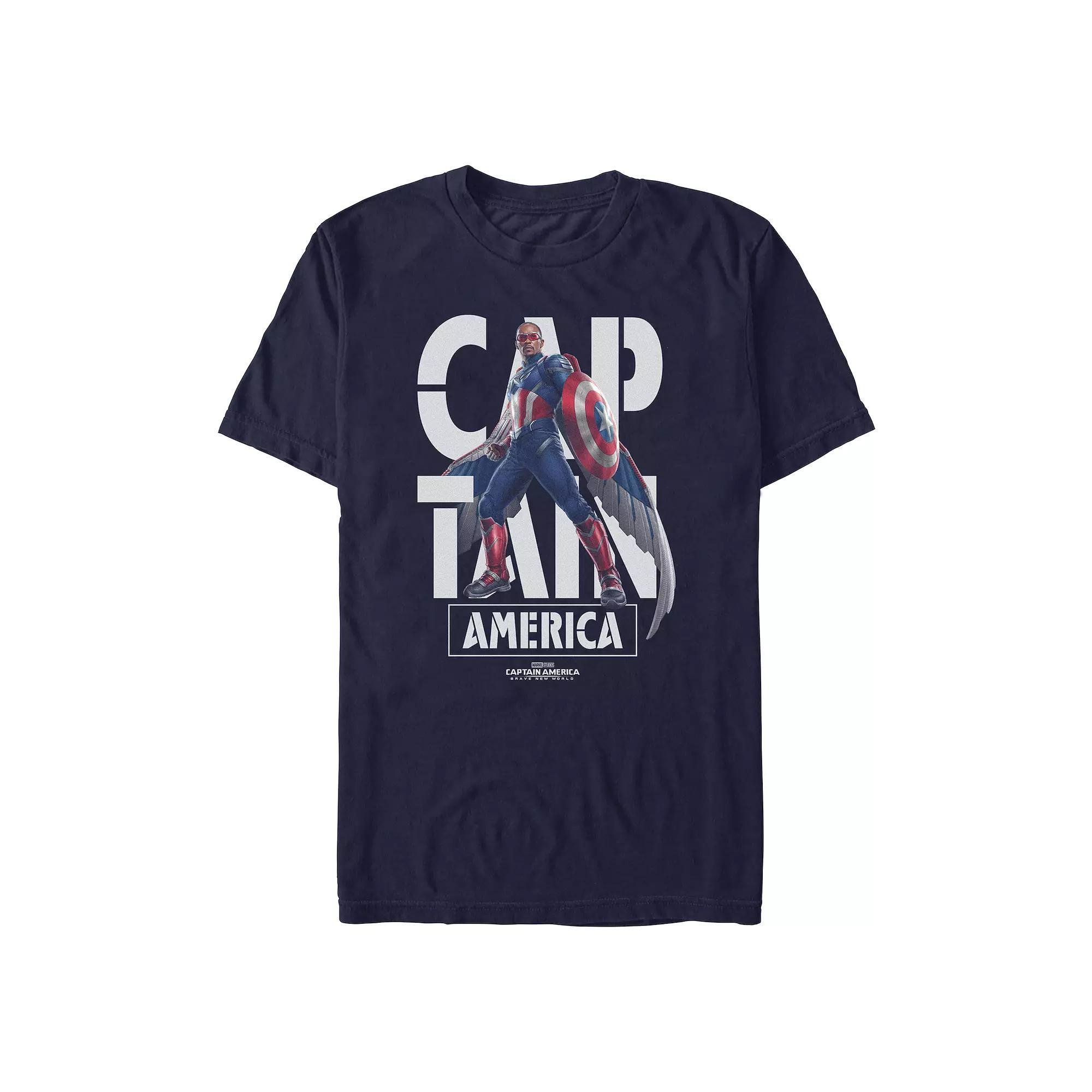 Men's Marvel Captain America Brave New World Wingsuit Poster Graphic Tee, Size: Medium, Blue Product Image