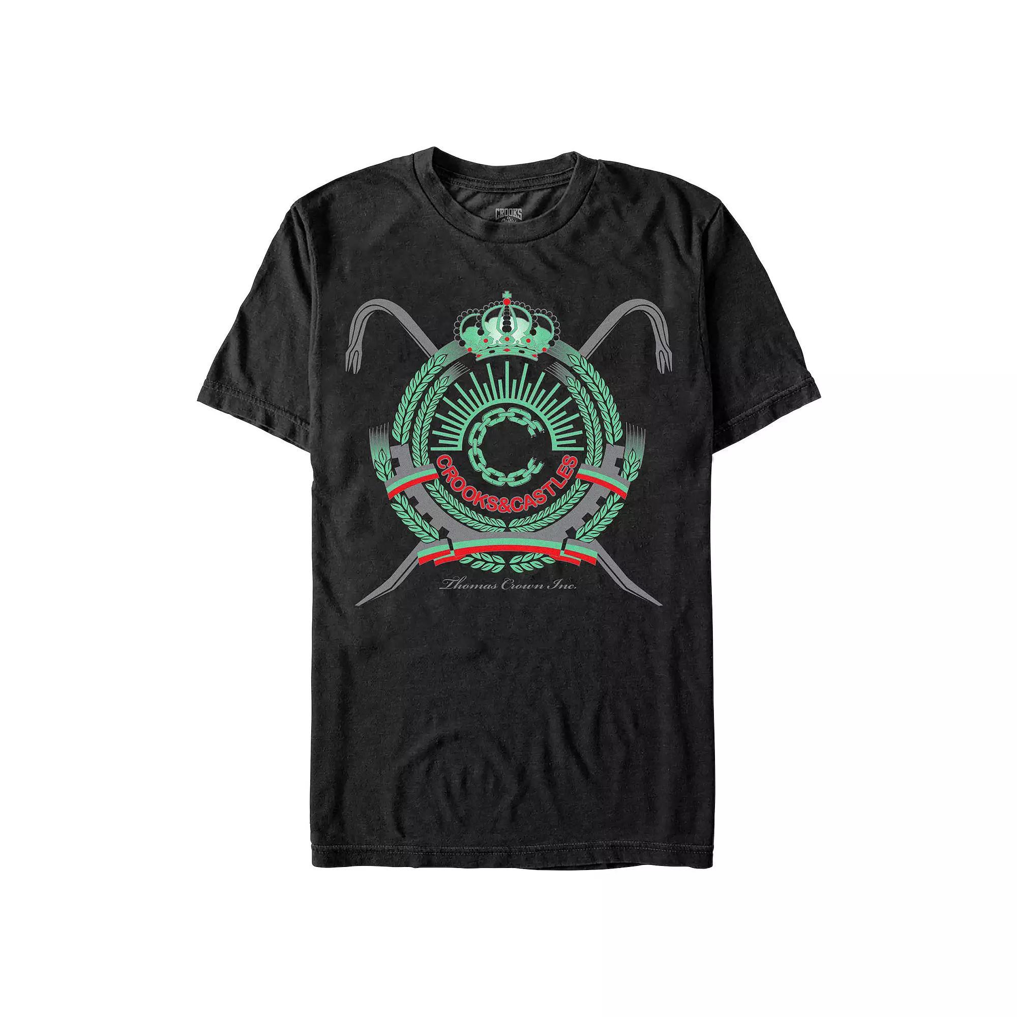Men's Crooks And Castle Thomas Crown Inc, Graphic Tee, Size: XL, Black Product Image