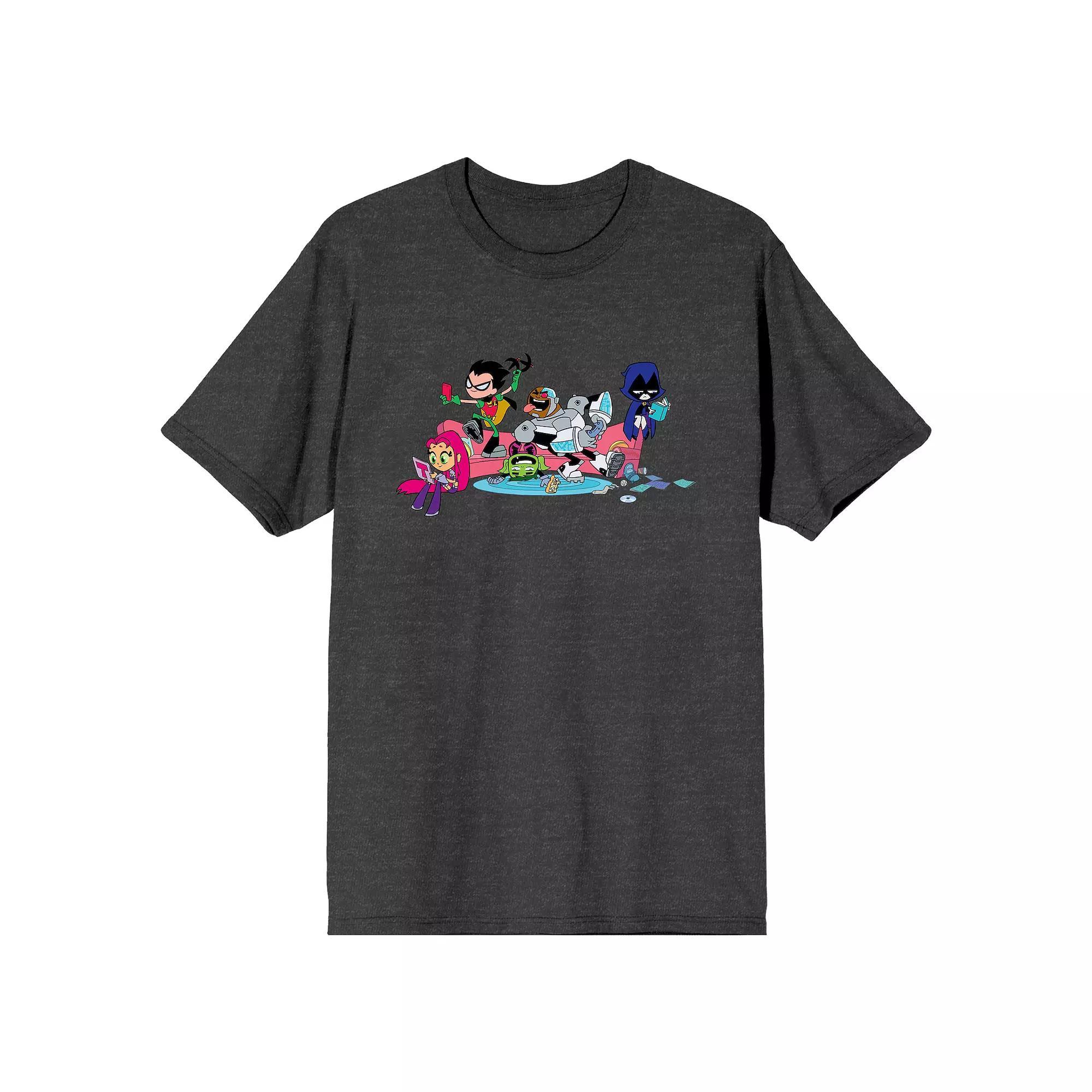 Men's Teen Titans Go To The Movies Pink Sofa Tee, Size: XL, Gray Product Image