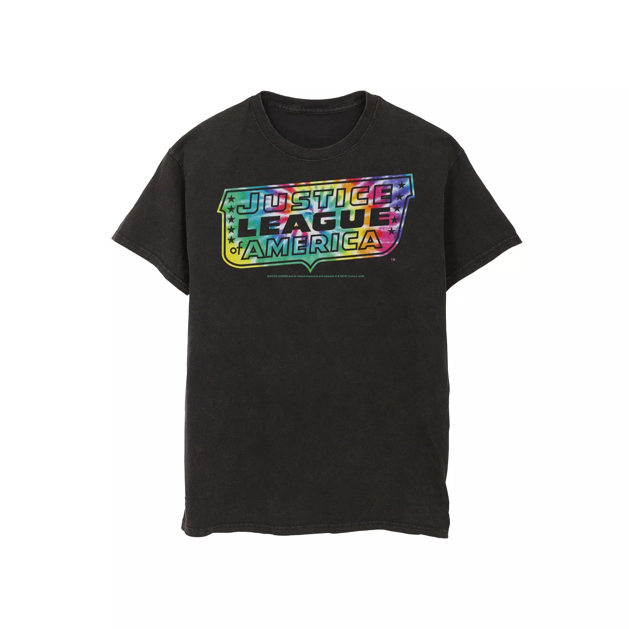 Men's DC Comics Justice League Tie Dye Logo Tee, Size: Large, Black Product Image