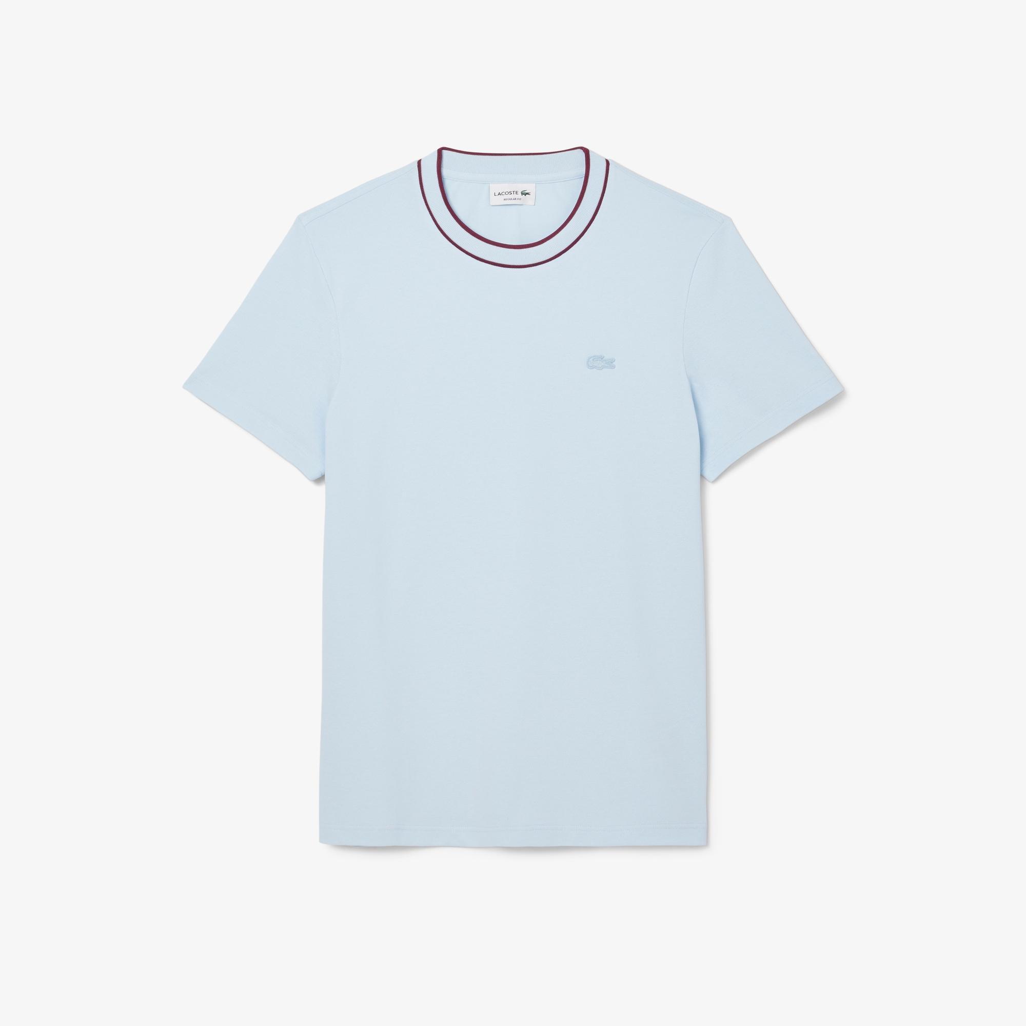 Men's Stretch Piqué Striped Collar T-Shirt Product Image