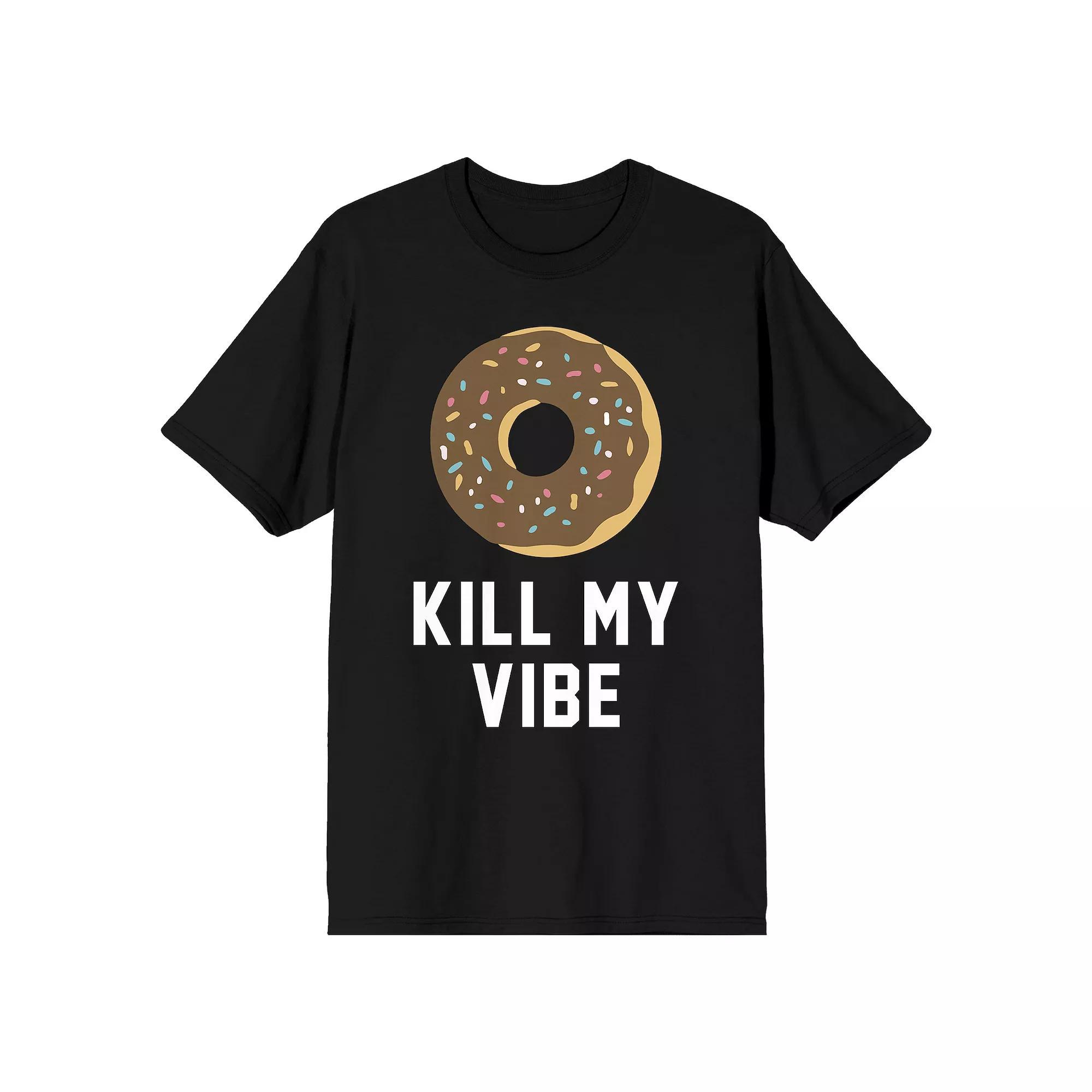 Men's Donut Kill My Vibe Graphic Tee, Size: Large, Black Product Image