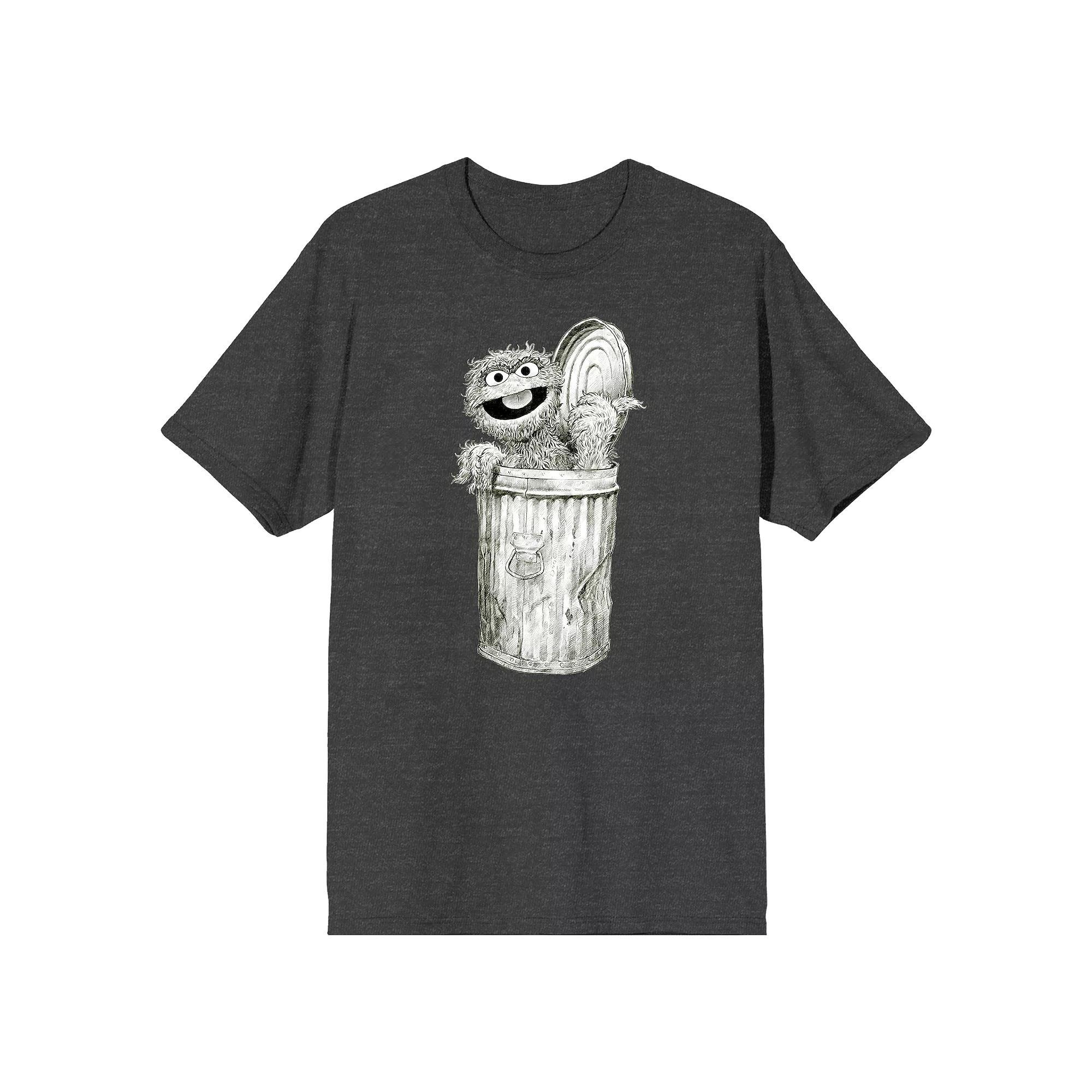 Men's Sesame Street Oscar Tee, Size: Large, Black Product Image