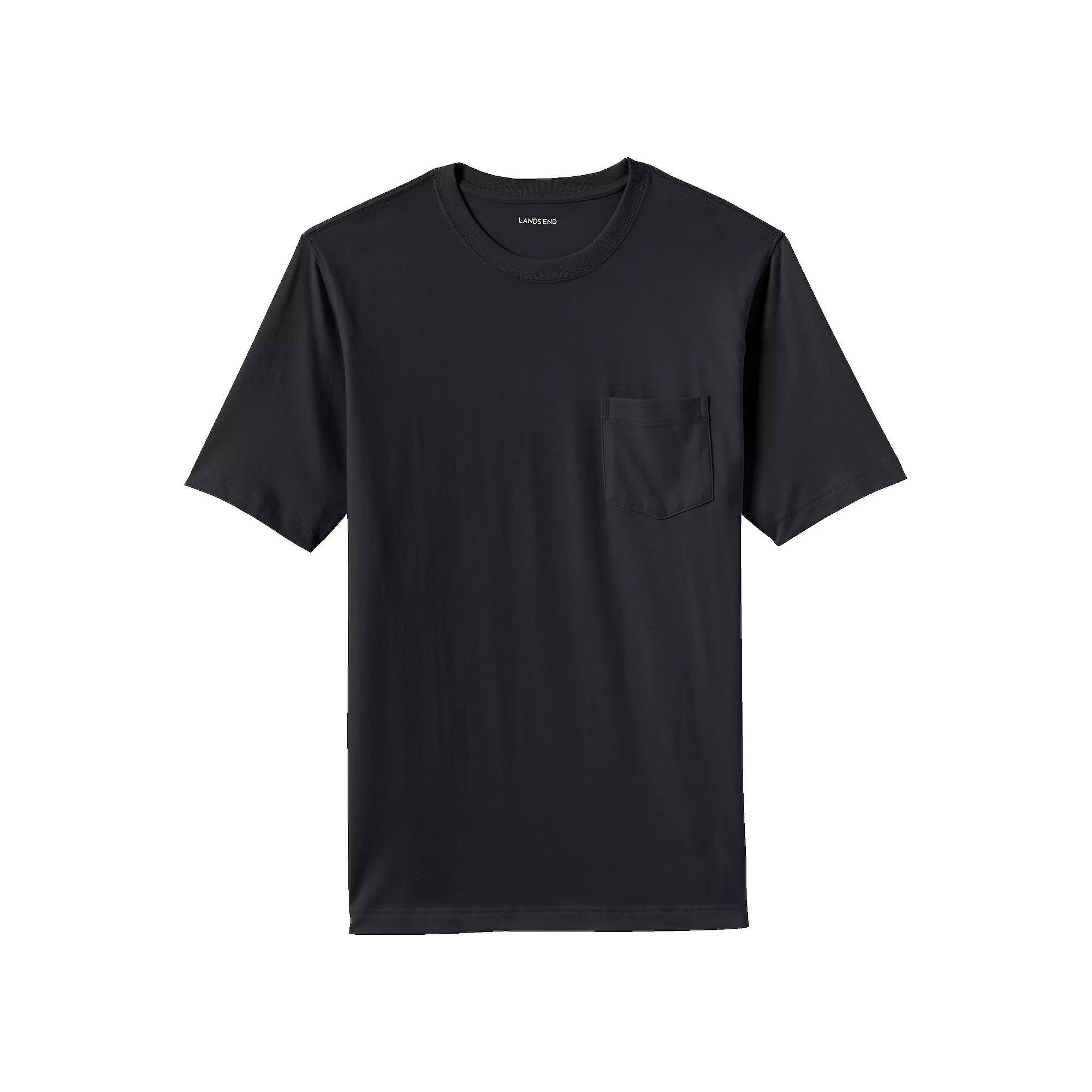 Big & Tall Lands' End Super Pocket Tee, Men's, Size: Large Tall, Gray Grey Product Image
