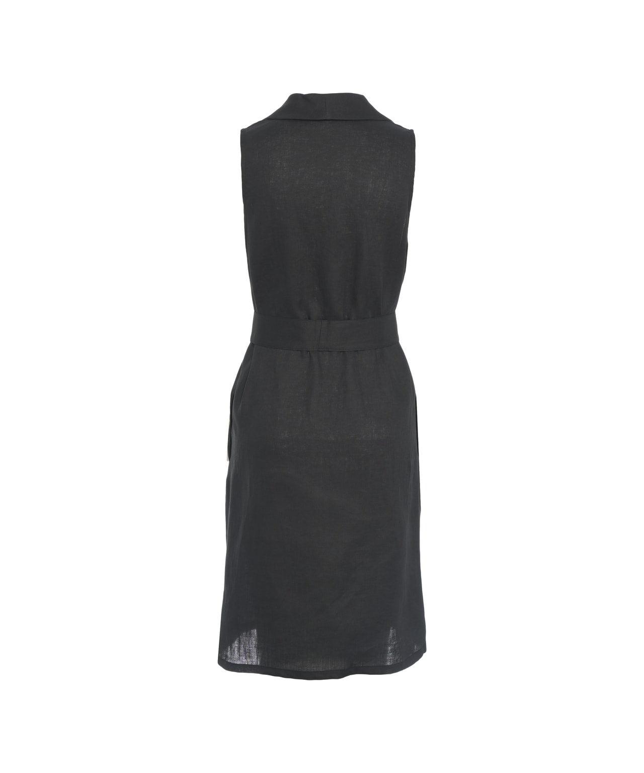 Linen dress with waist belt Product Image