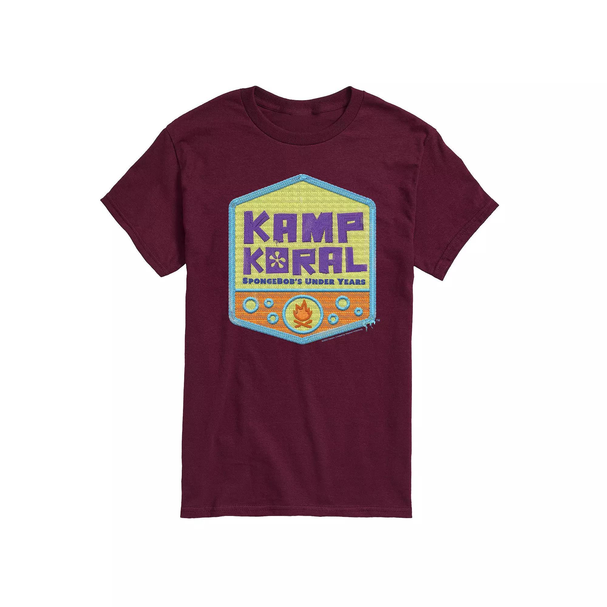 Mens SpongeBob SquarePant Kamp Koral Logo Graphic Tee Red Product Image