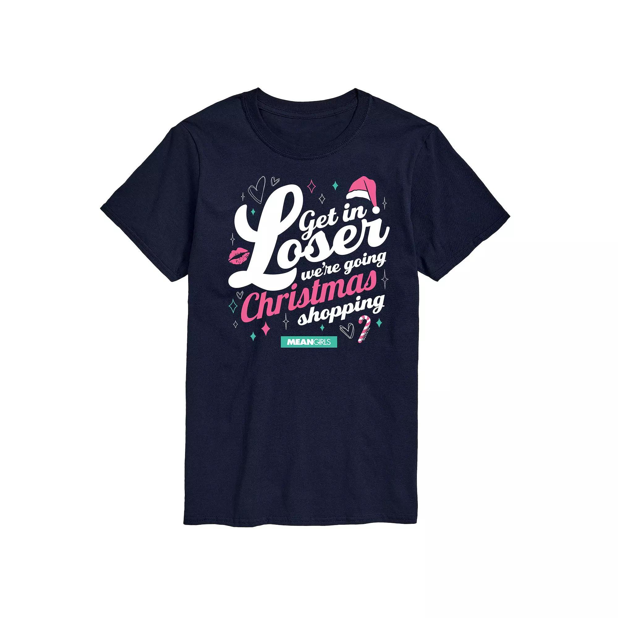 Mens Mean Girls Get In Loser Christmas Graphic Tee Blue Product Image
