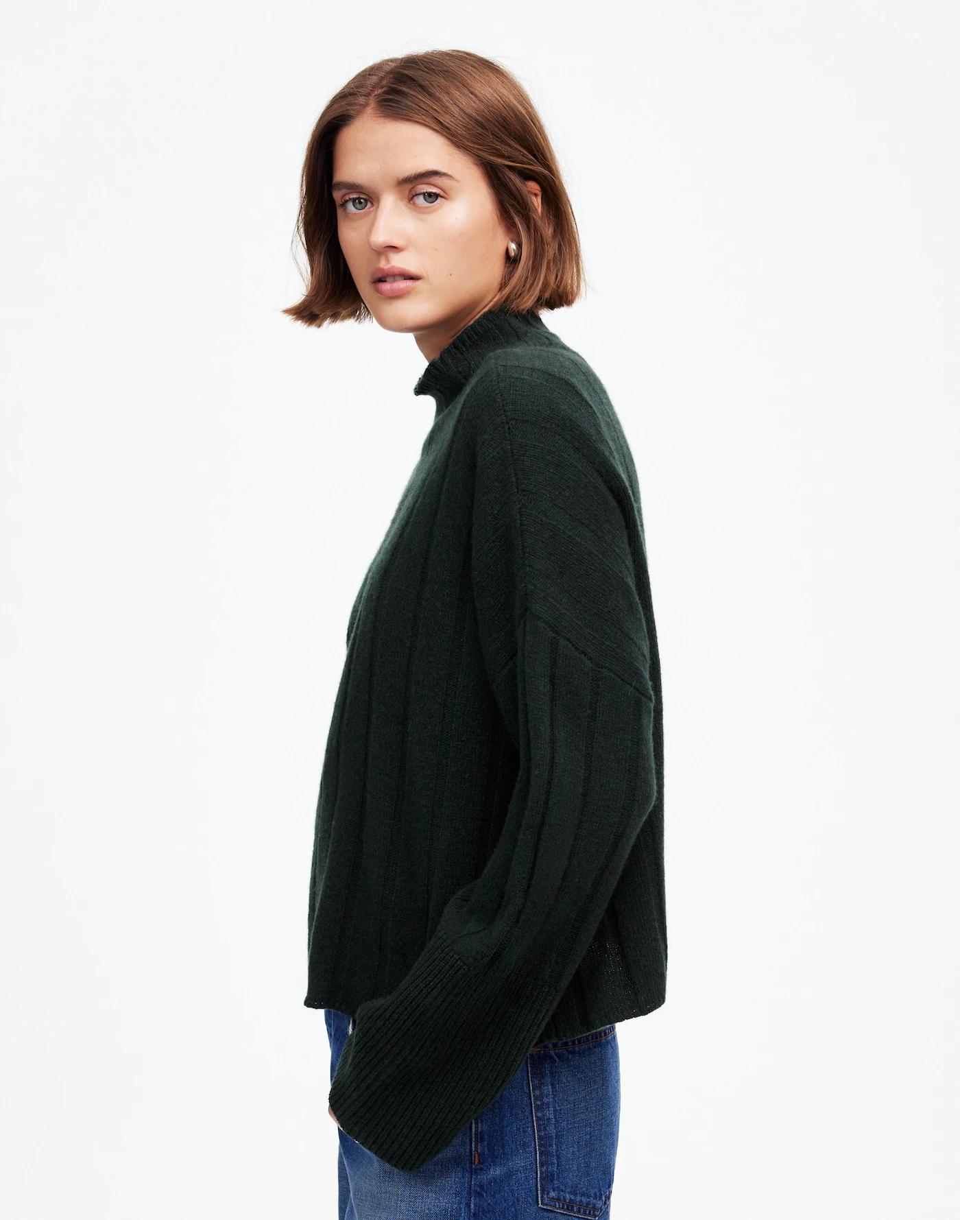 Ribbed Cashmere-Wool Blend Pullover Sweater Product Image