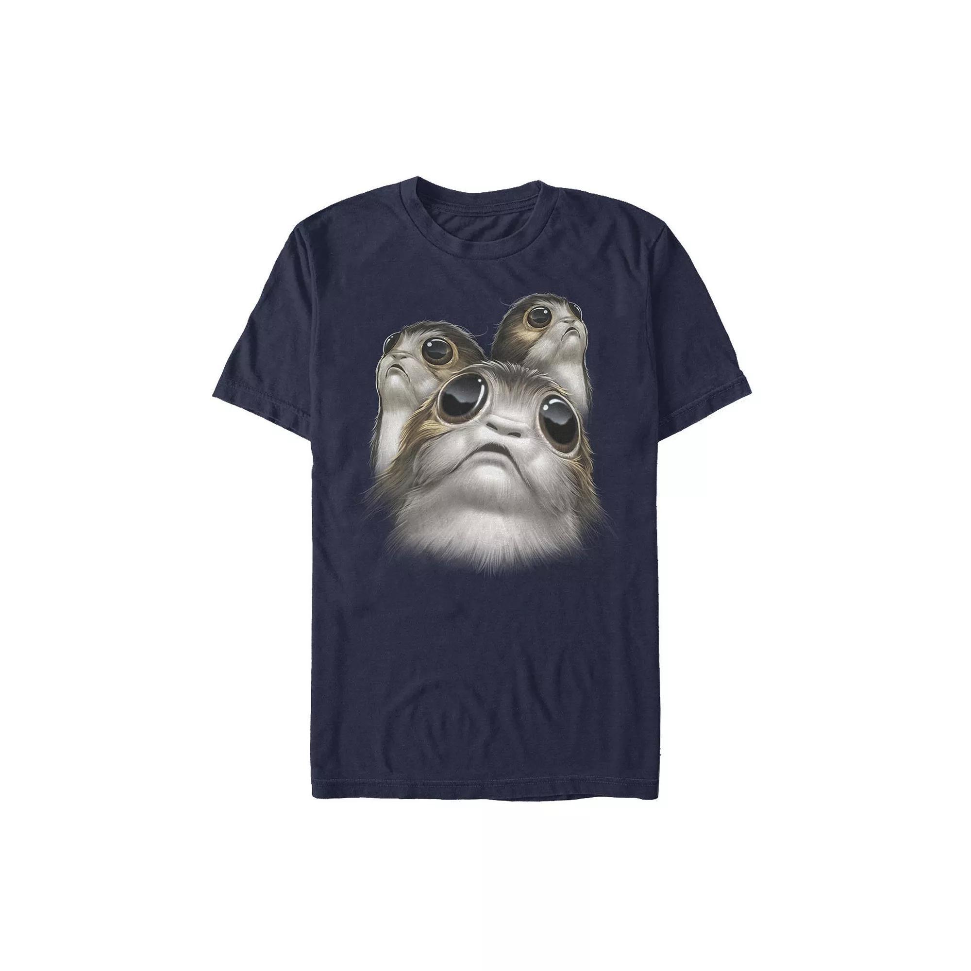 Men's Mens Star Wars Big Face Porgs Tee, Size: Medium, Blue Product Image