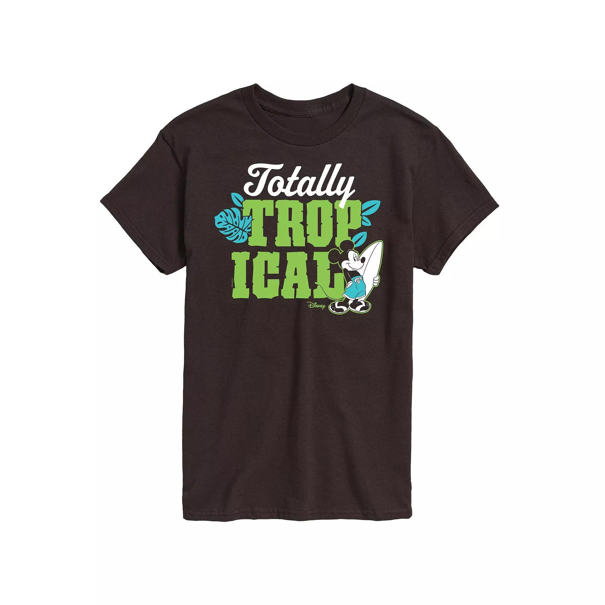 Disneys Mickey Mouse Mens Totally Tropical Graphic Tee Blue Product Image
