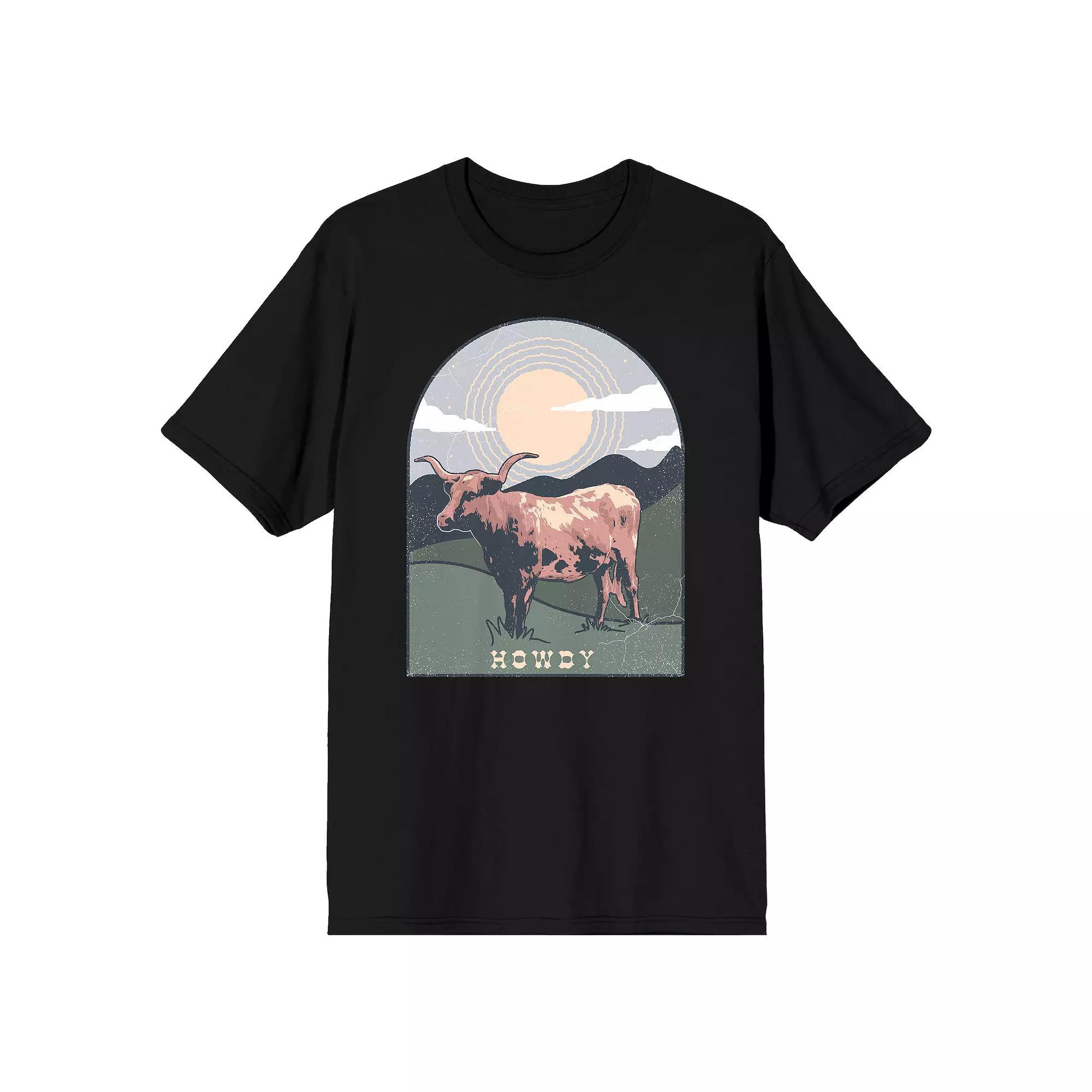 Men's Cow Western Howdy Graphic Tee, Size: Large, White Product Image
