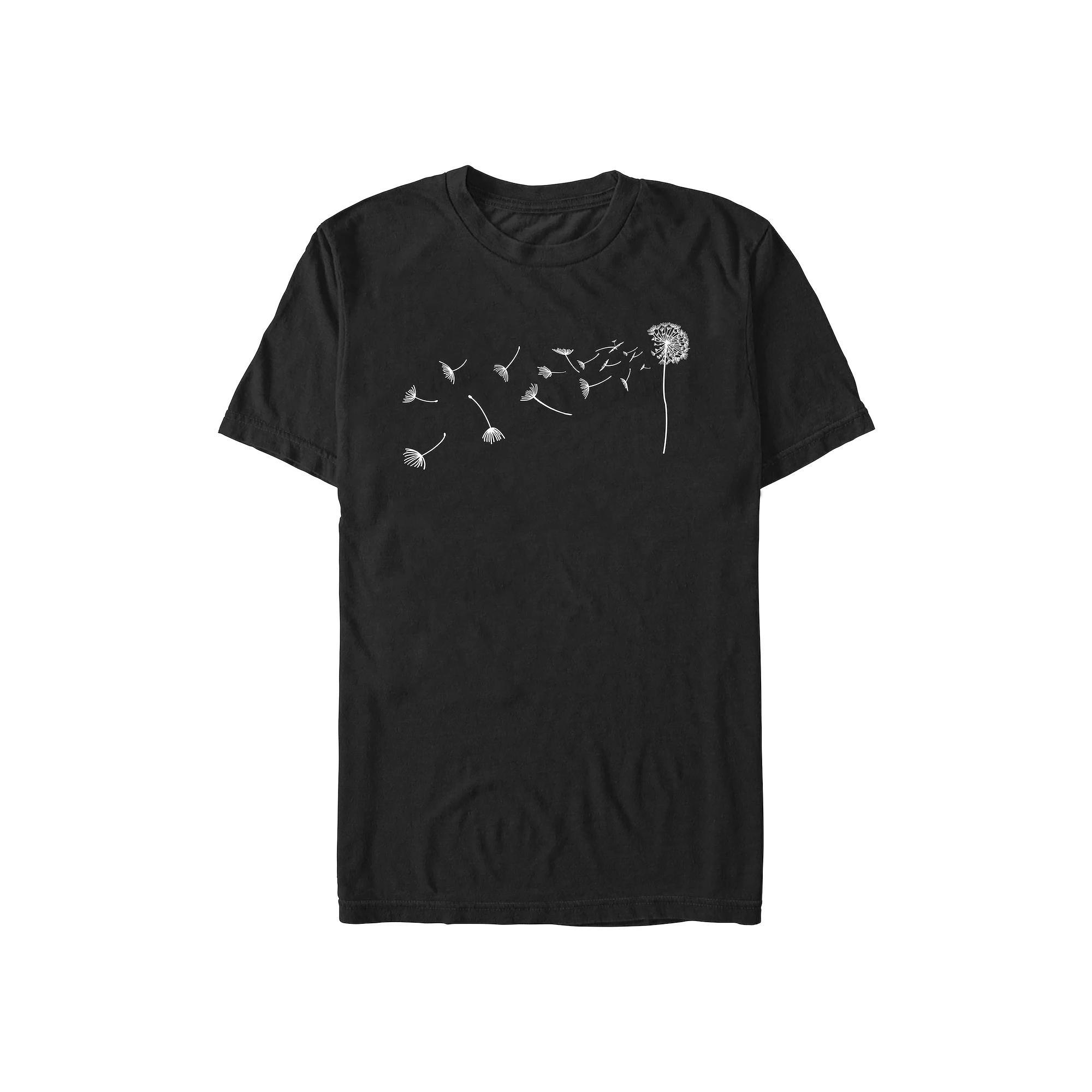Big & Tall Dandelion In The Wind Graphic Tee, Men's, Size: Large Tall, Black Product Image