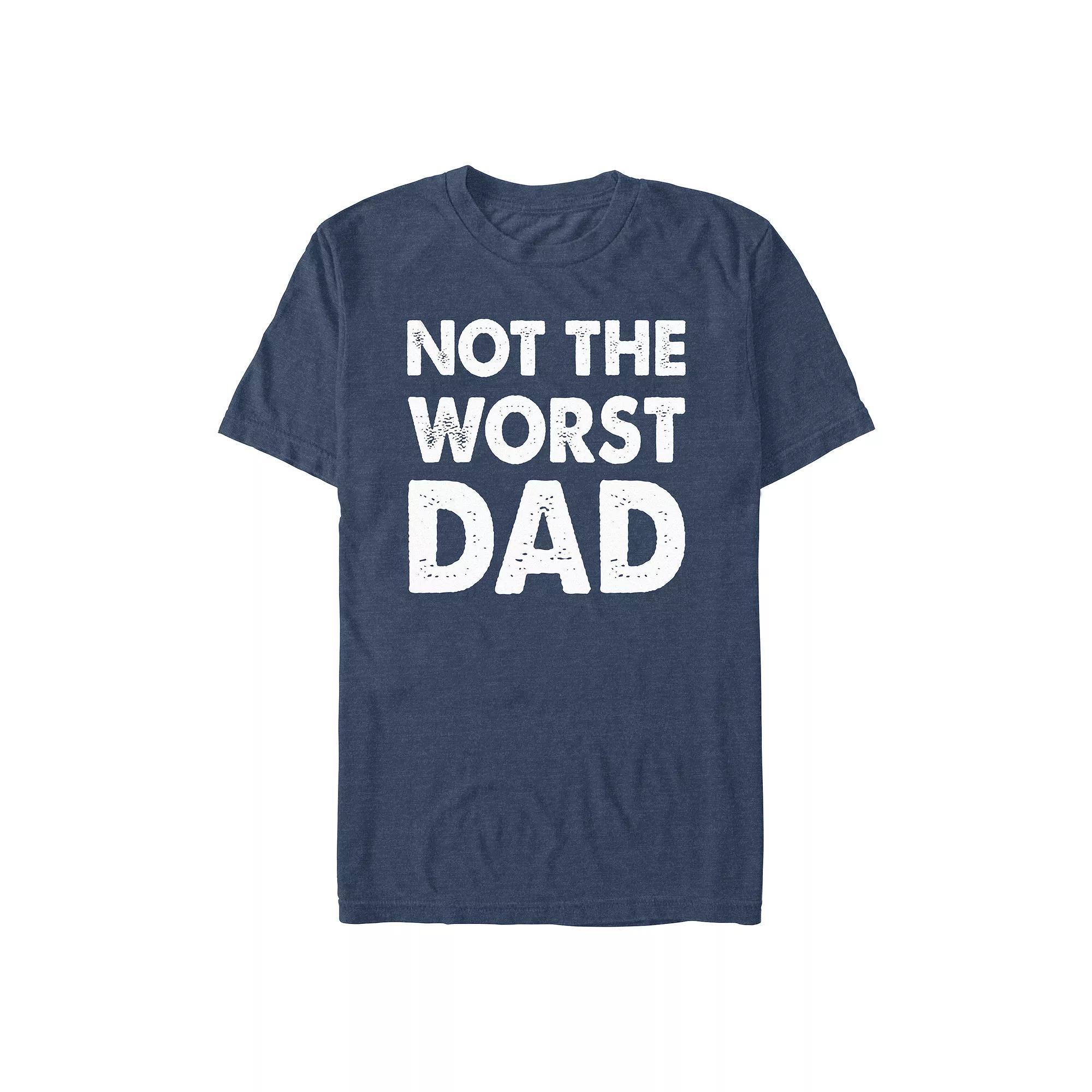 Men's Not The Worst Dad Graphic Tee, Size: XXL, Navy Grey Product Image