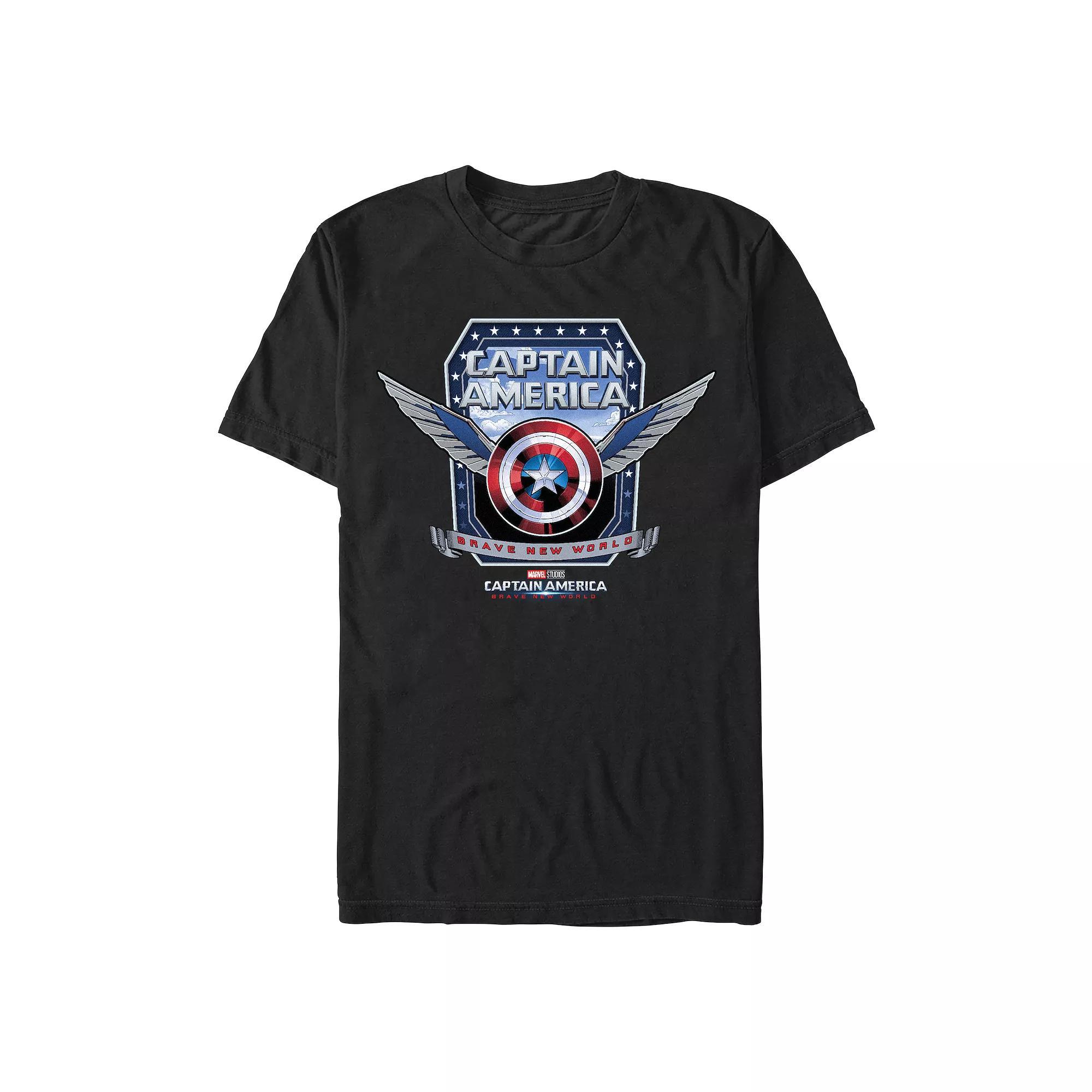 Men's Marvel Captain America Brave New World Shield With Wings Graphic Tee, Size: XL, Black Product Image