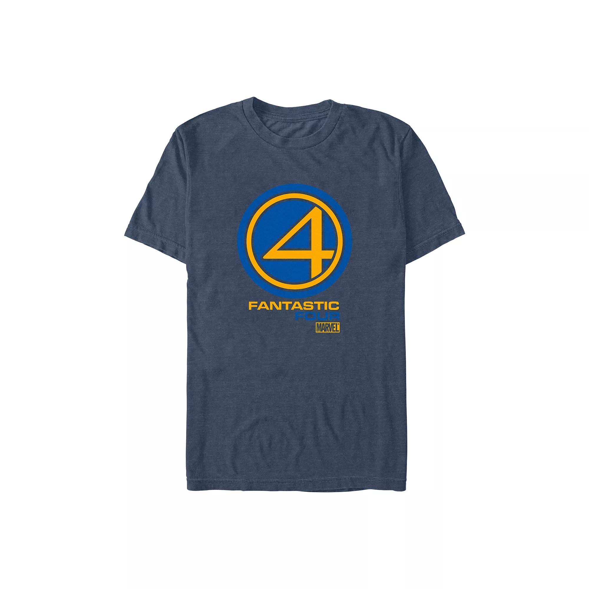Big & Tall Marvel Fantastic Four Vintage Style Logo Graphic Tee, Men's, Size: 3XL Tall, Navy Grey Product Image