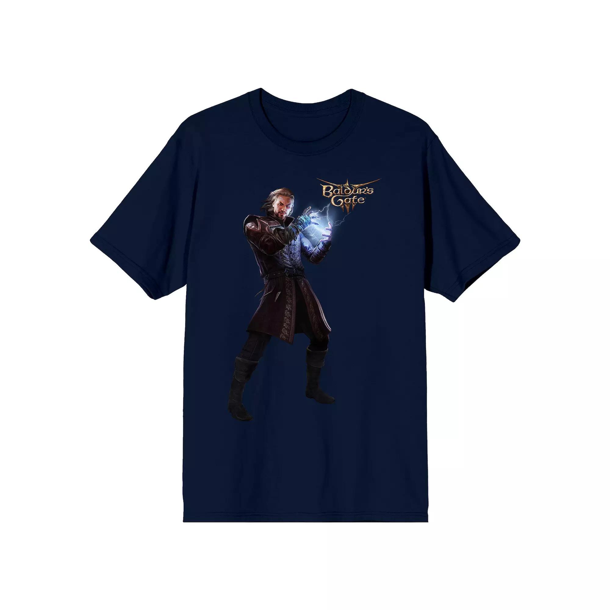Men's Baldur's Gate 3 Gale Short Sleeve Graphic Tee, Size: Small, Blue Product Image