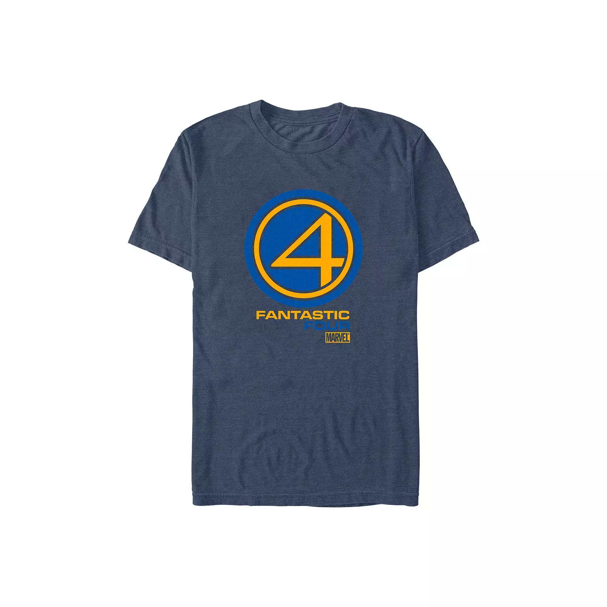 Big & Tall Marvel Fantastic Four Vintage Style Logo Graphic Tee, Men's, Size: 3XL Tall, Navy Grey Product Image