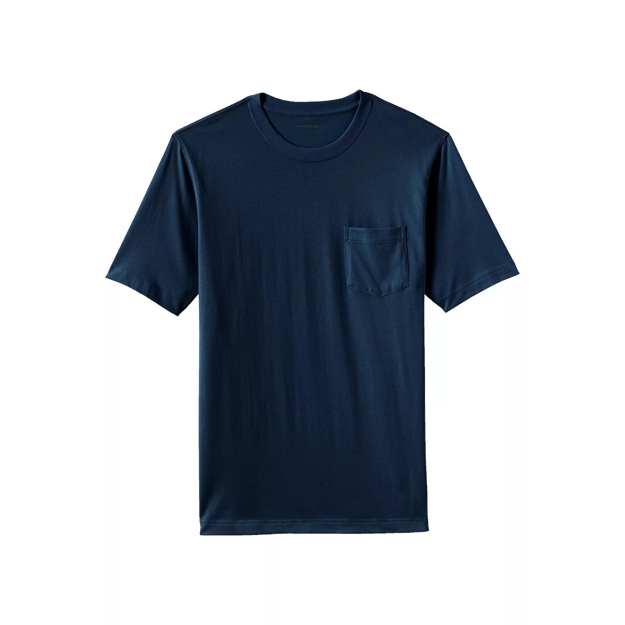 Big & Tall Lands' End Super Pocket Tee, Men's, Size: Large Tall, Gray Grey Product Image