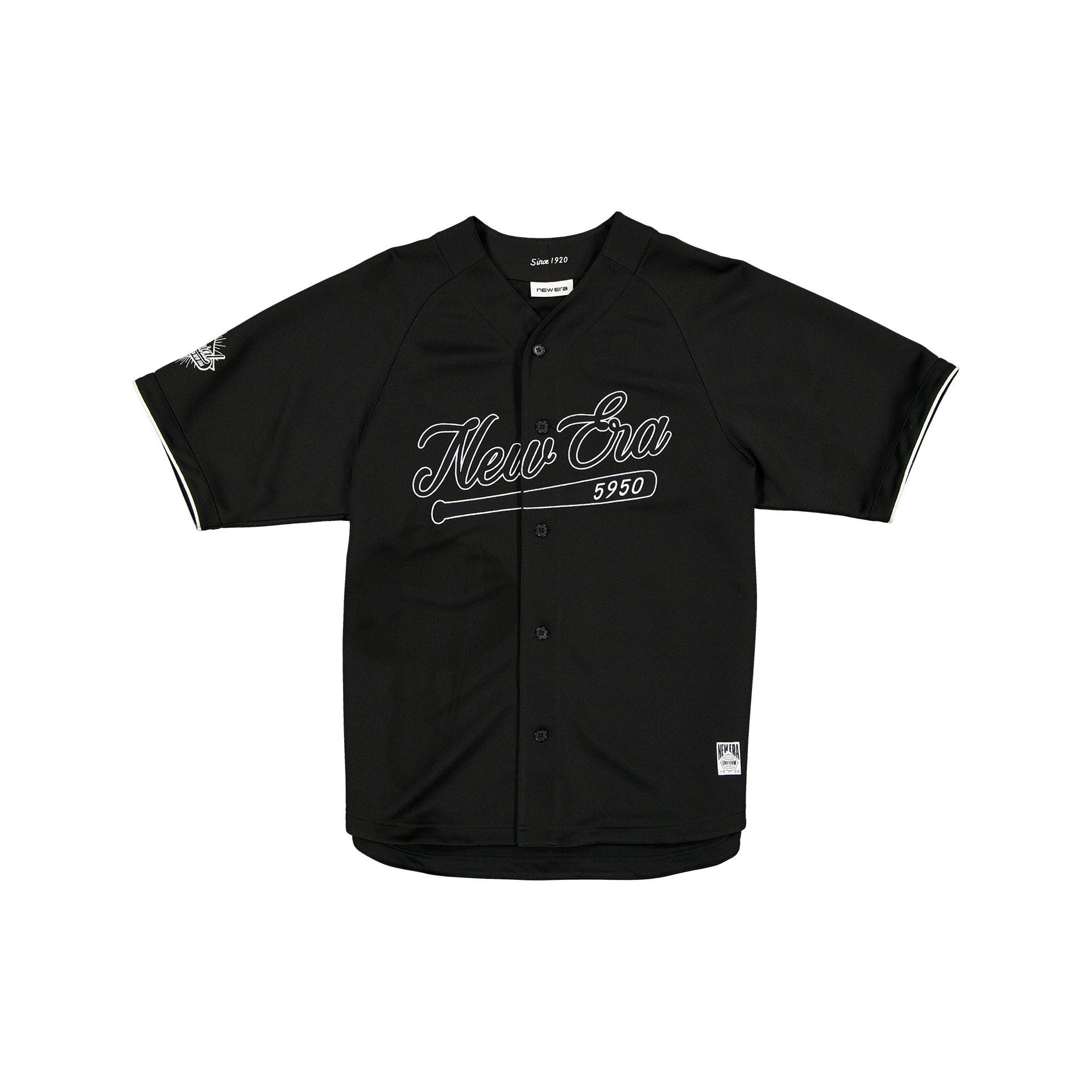 New Era Branded Batter's Eye Raglan Baseball Black Jersey Male Product Image
