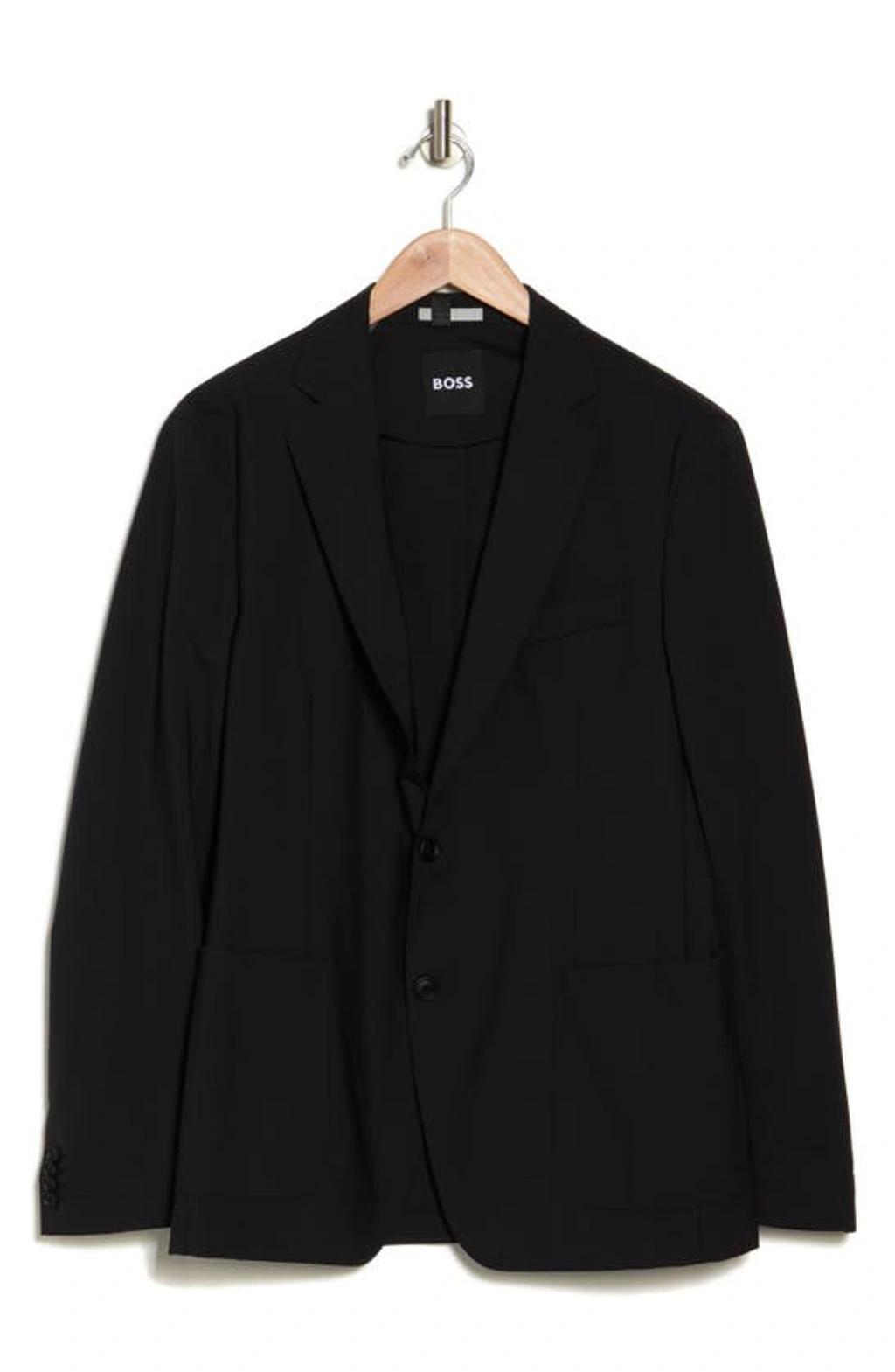 HUGO BOSS Men's Performance Tech Wool Two-button Sport Coat In Black Product Image