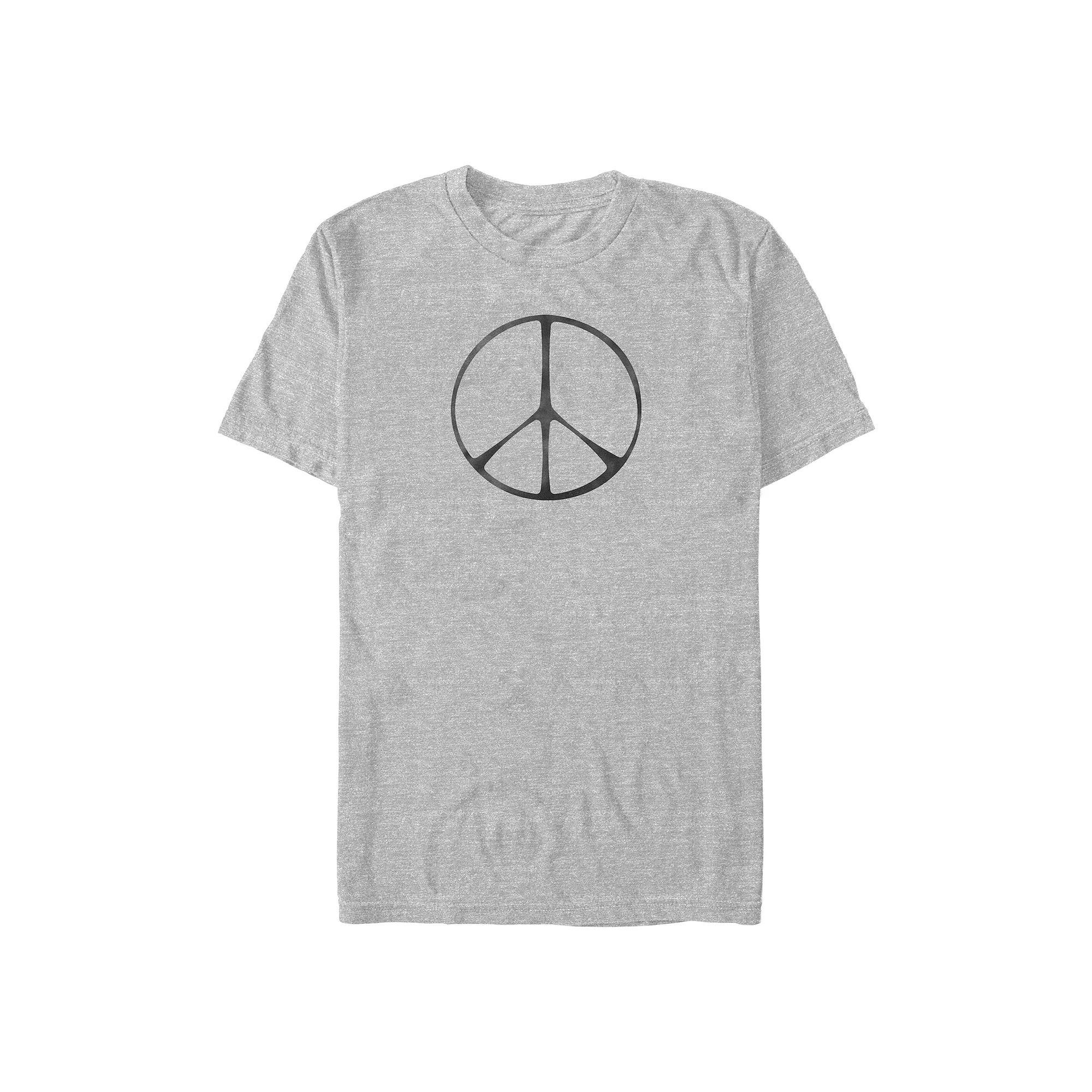 Big & Tall Peace Sign Graphic Tee, Men's, Size: 4XL, Athletic Grey Product Image