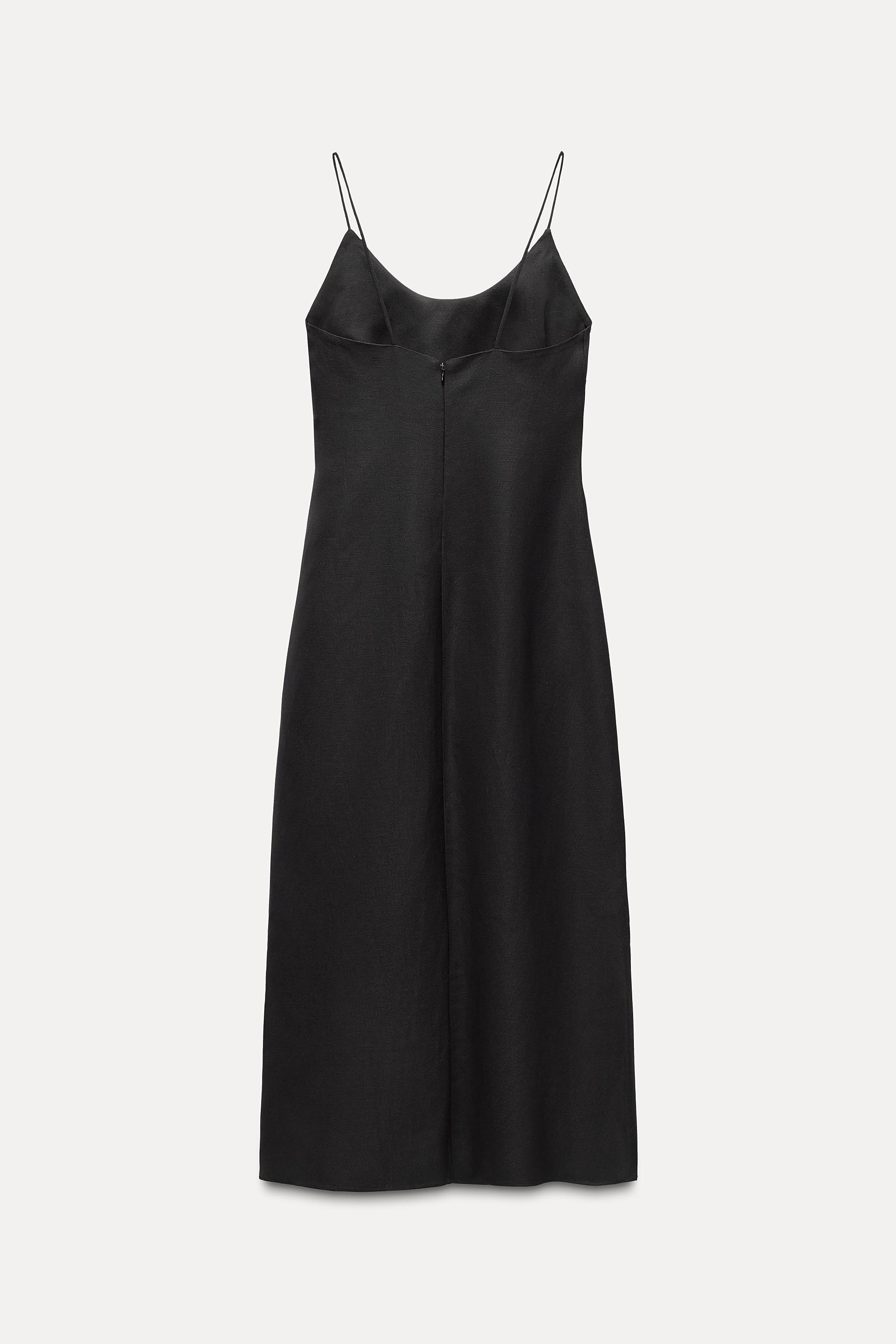 LINEN BLEND MIDI DRESS ZW COLLECTION Product Image
