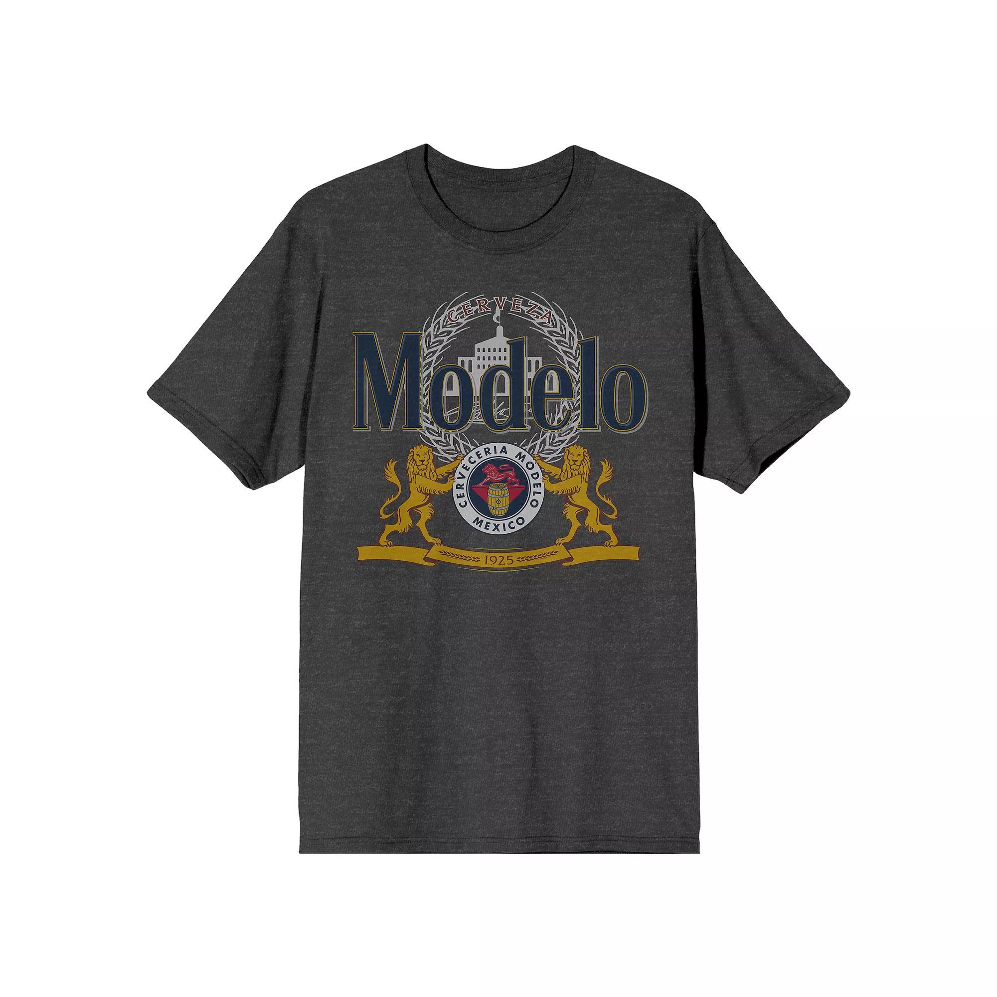 Men's Modelo Beer Crest Graphic Tee, Size: Medium, Gray Product Image