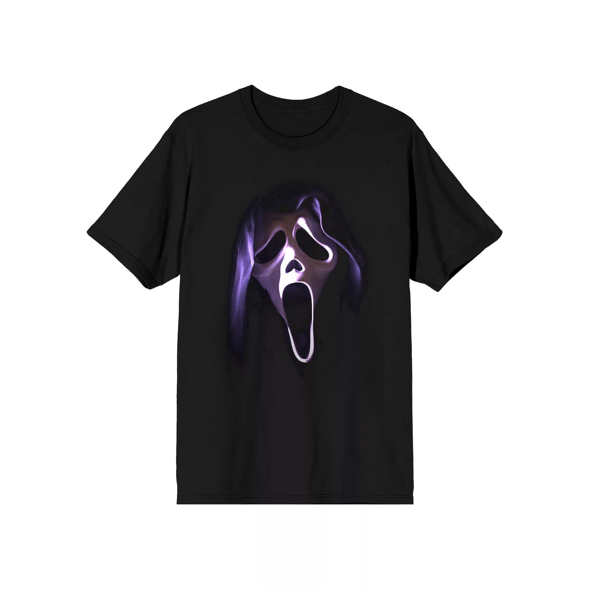 Men's Ghostface White Mask in Hood Tee, Size: Medium, Black Product Image