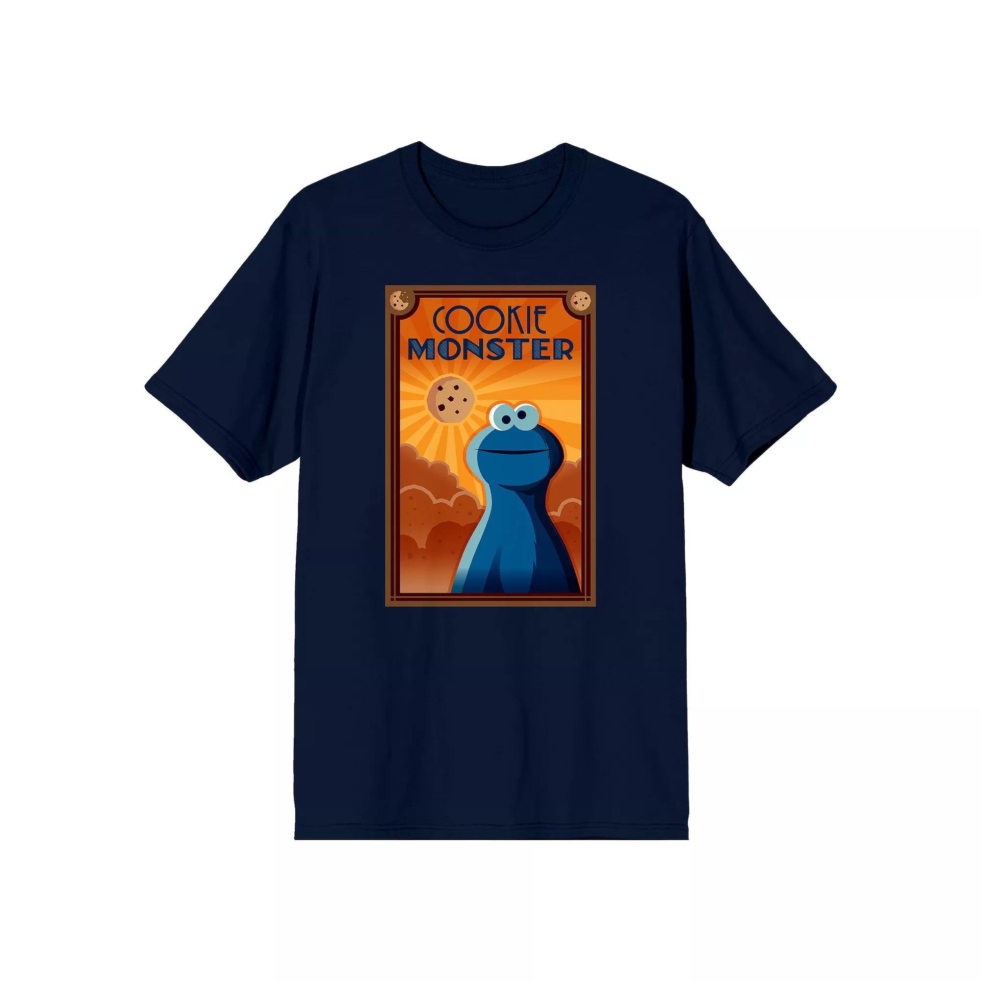 Men's Sesame Street Cookie Frame Tee, Size: Large, Blue Product Image