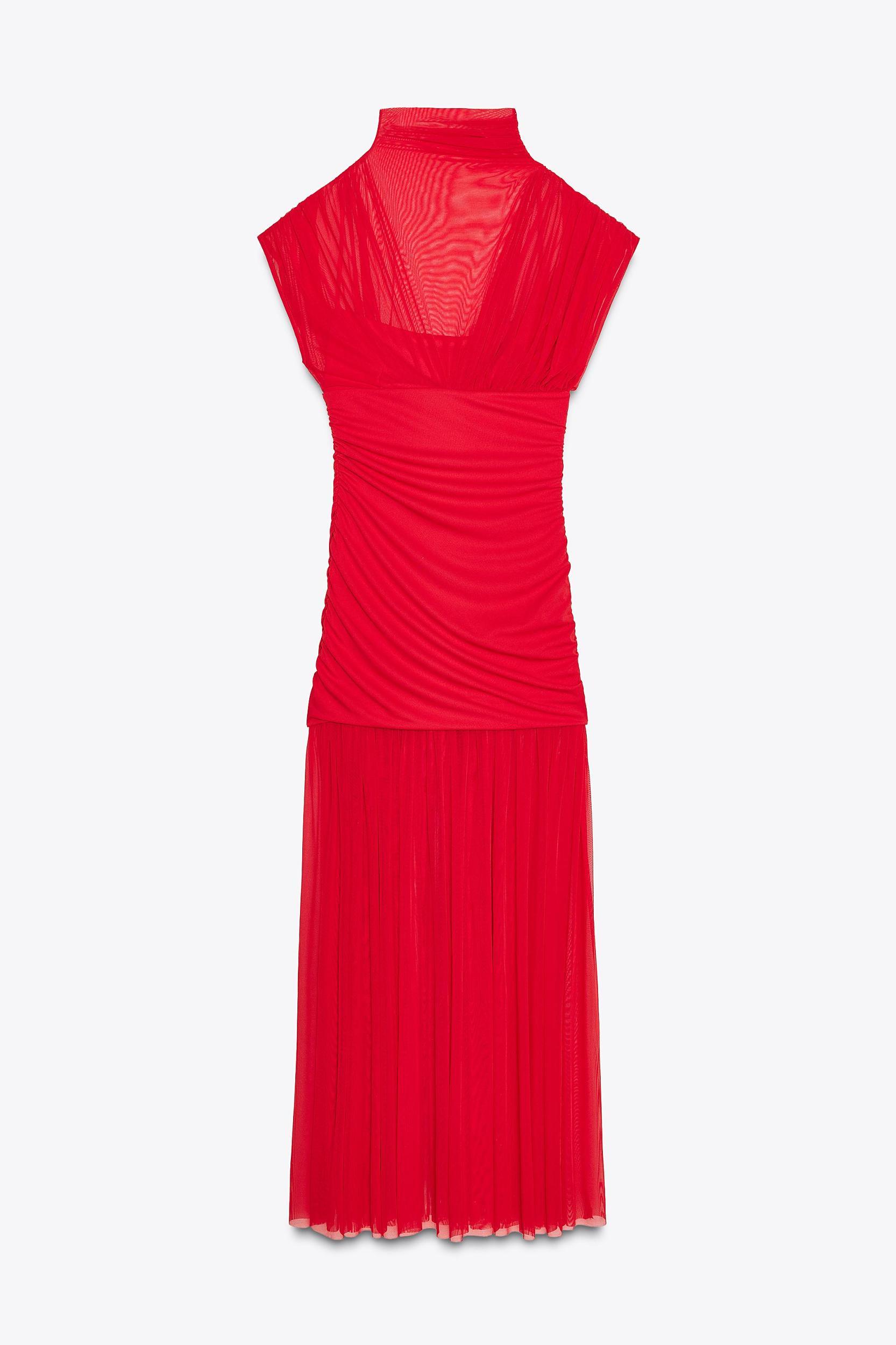 COMBINATION TULLE MIDI DRESS Product Image