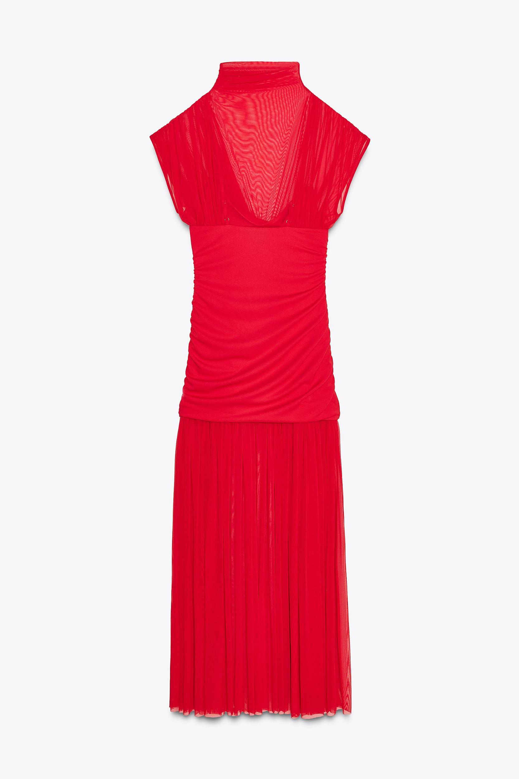 COMBINATION TULLE MIDI DRESS Product Image