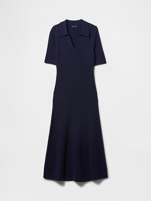 CashSoft Rib Maxi Polo Sweater Dress Product Image