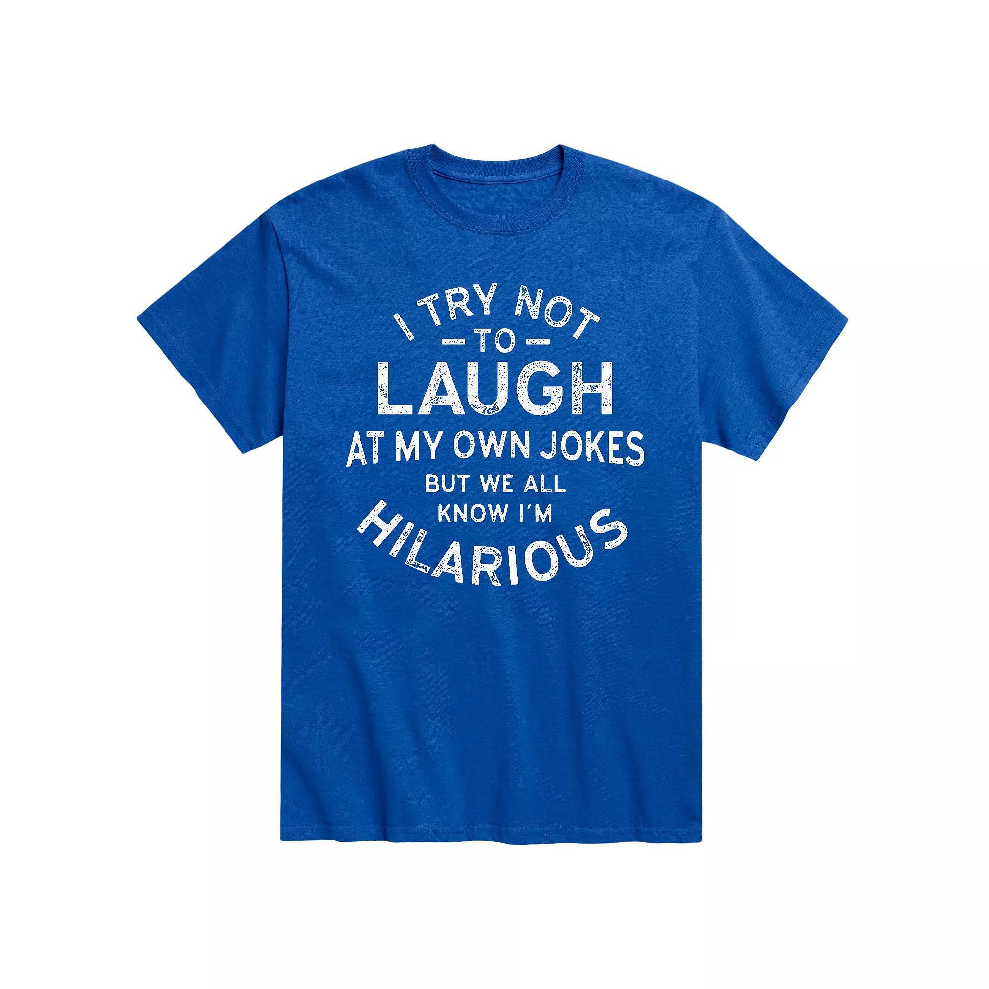 Men's I Try Not To Laught At My Own Jokes Tee, Size: Small, Blue Product Image