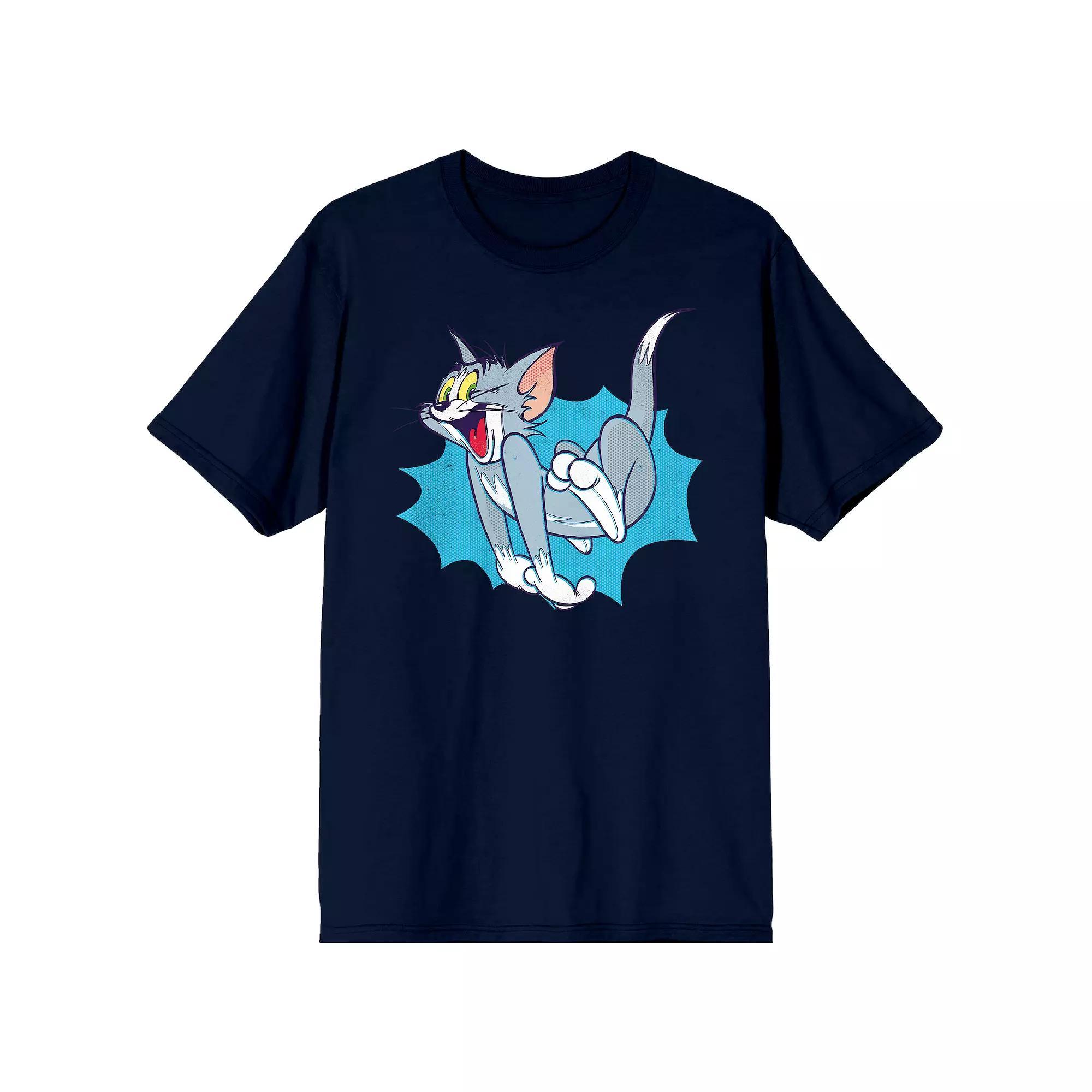 Men's Tom & Jerry Classic Cartoon Tee, Size: XL, Blue Product Image