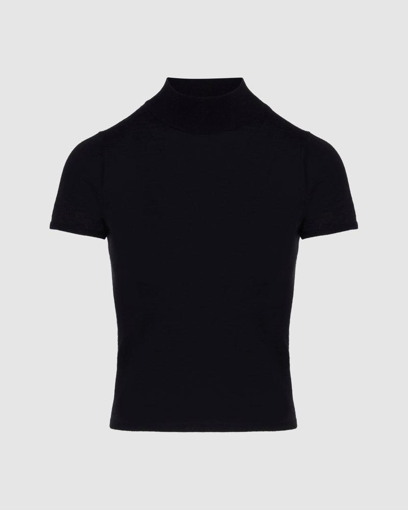 Cashmere Mock Neck Short Sleeve Sweater Product Image