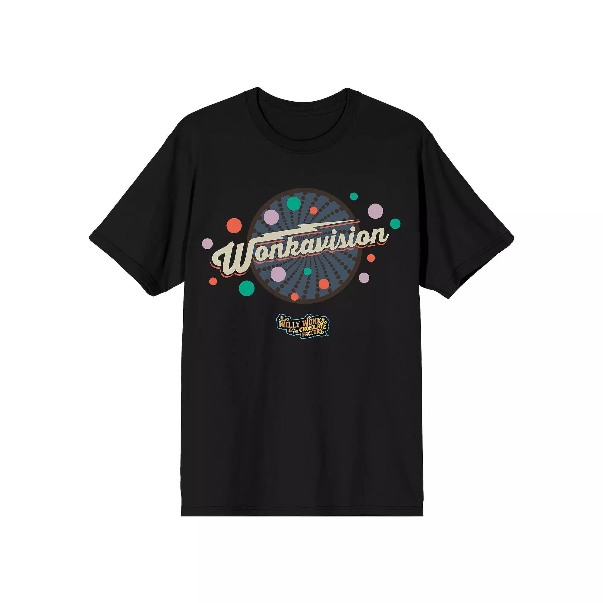 Men's Willy Wonka Wonkavision Tee, Size: Large, Black Product Image