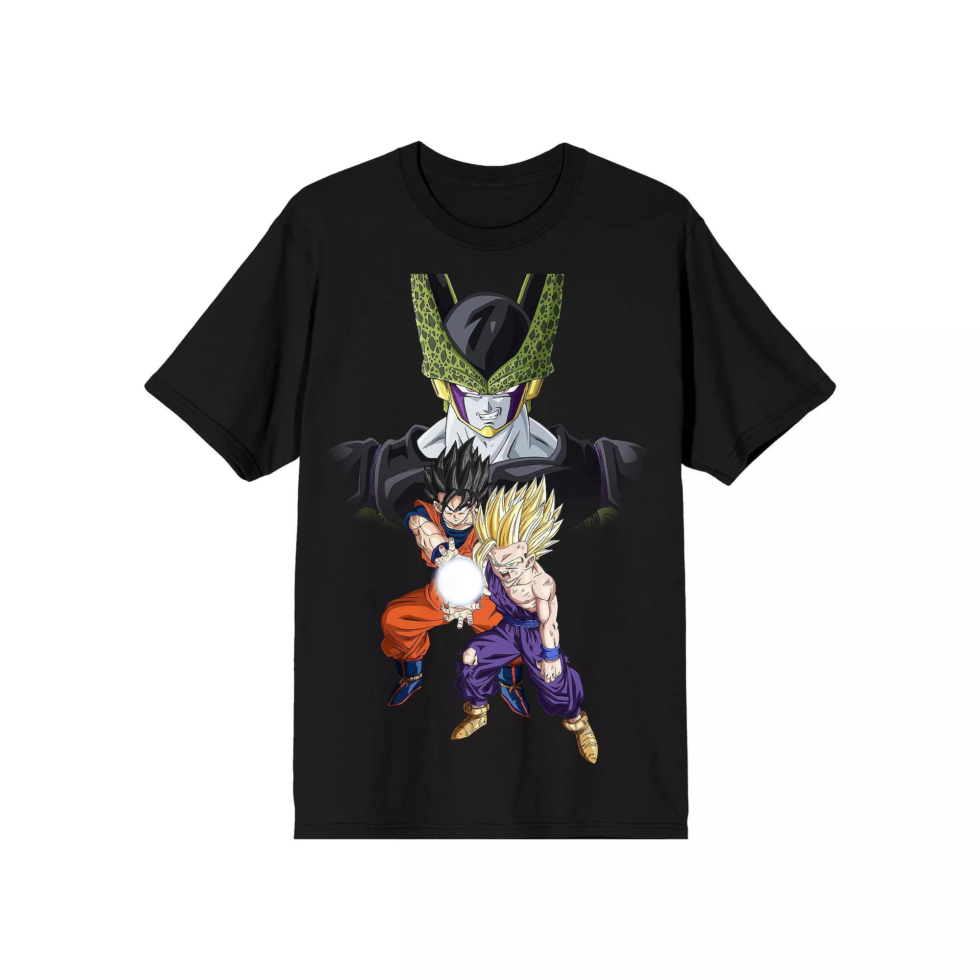 Men's Dragon Ball Z Cell Goku and Gohan Tee, Size: XL, Black Product Image
