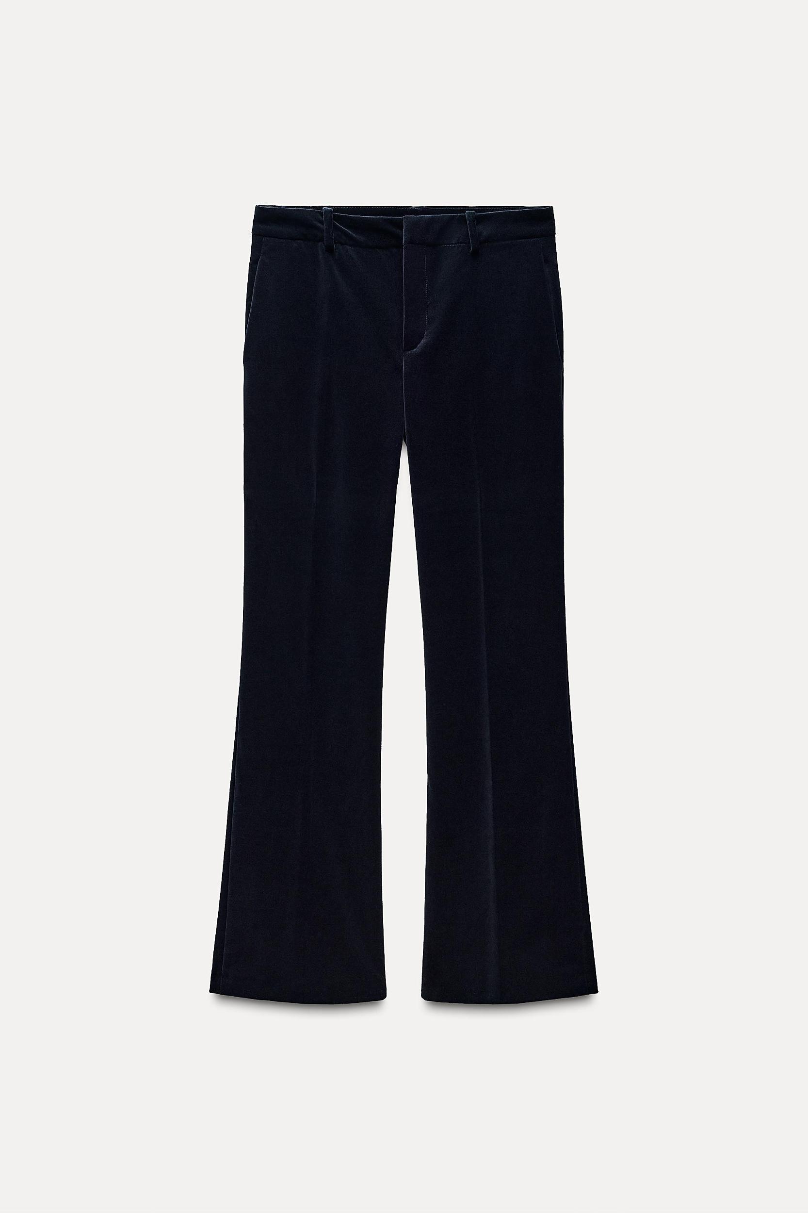 STRAIGHT LEG VELVET PANTS ZW COLLECTION Product Image