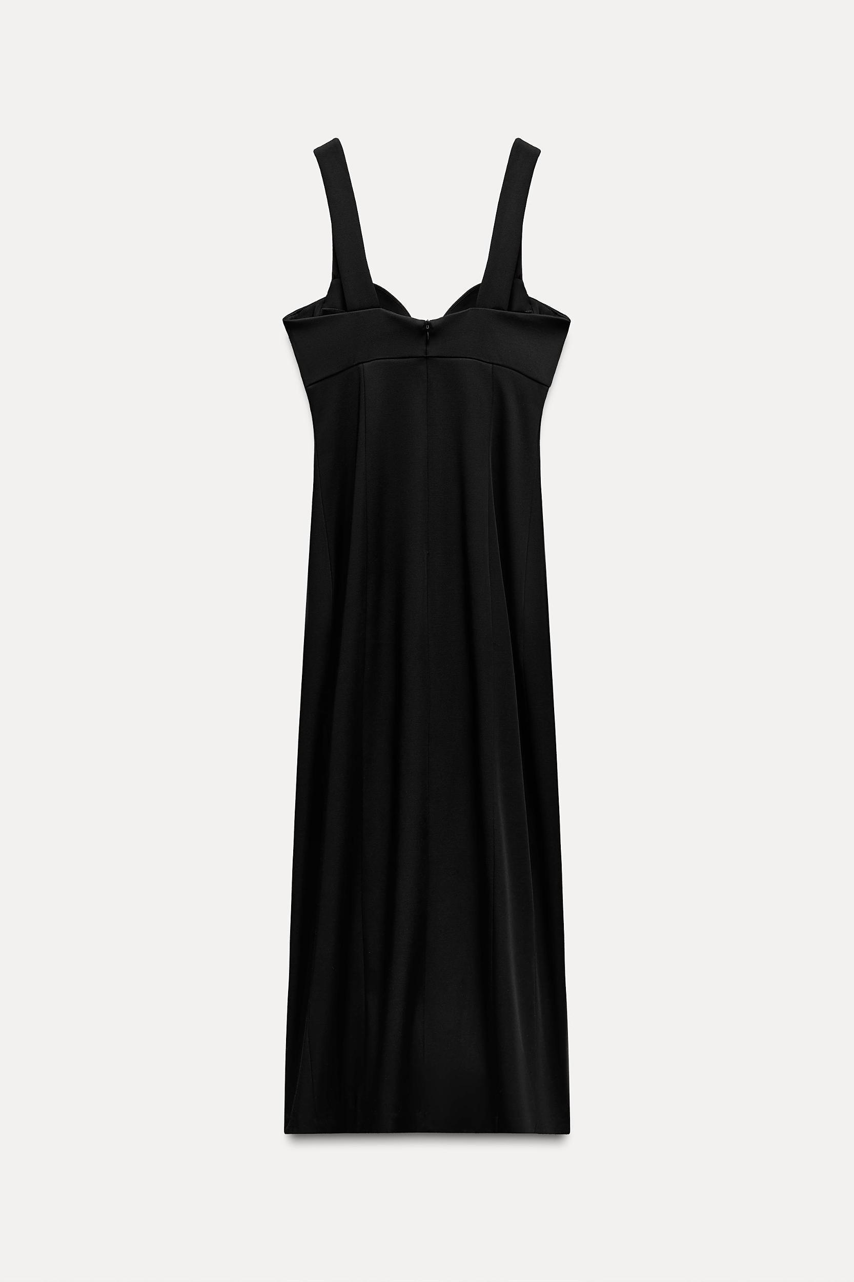 SATIN EFFECT CUT OUT MIDI DRESS Product Image