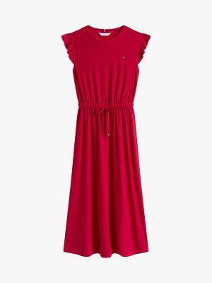 Flutter-Sleeve Jersey Midi Dress Product Image