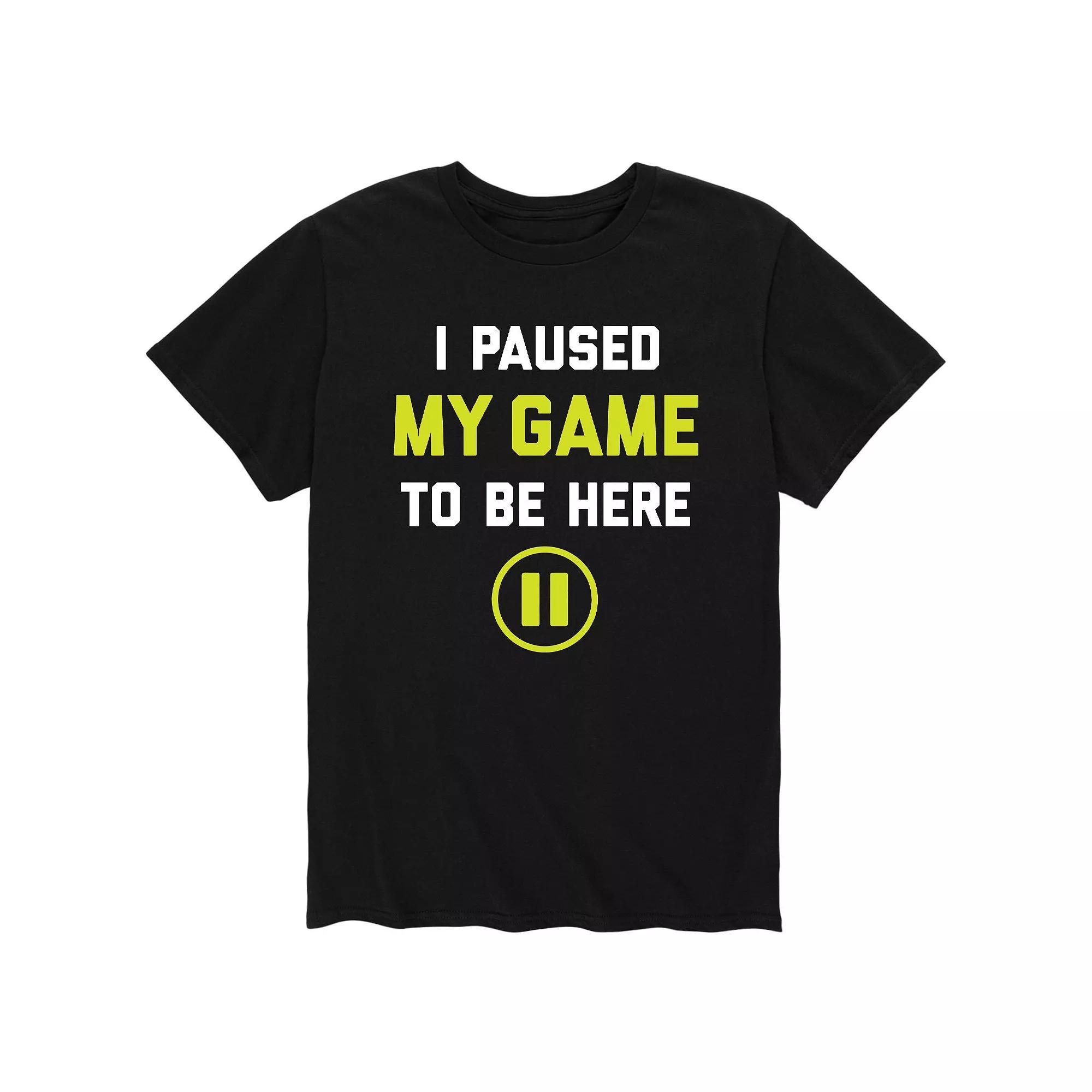 Big & Tall Paused Game Tee, Men's, Size: 5XB, Black Product Image