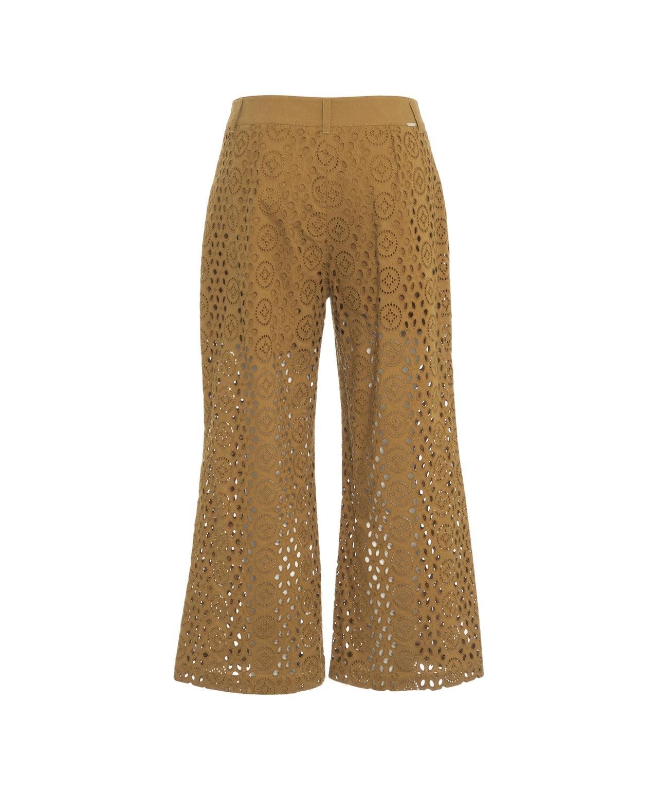 Pants with perforated embroidery Product Image