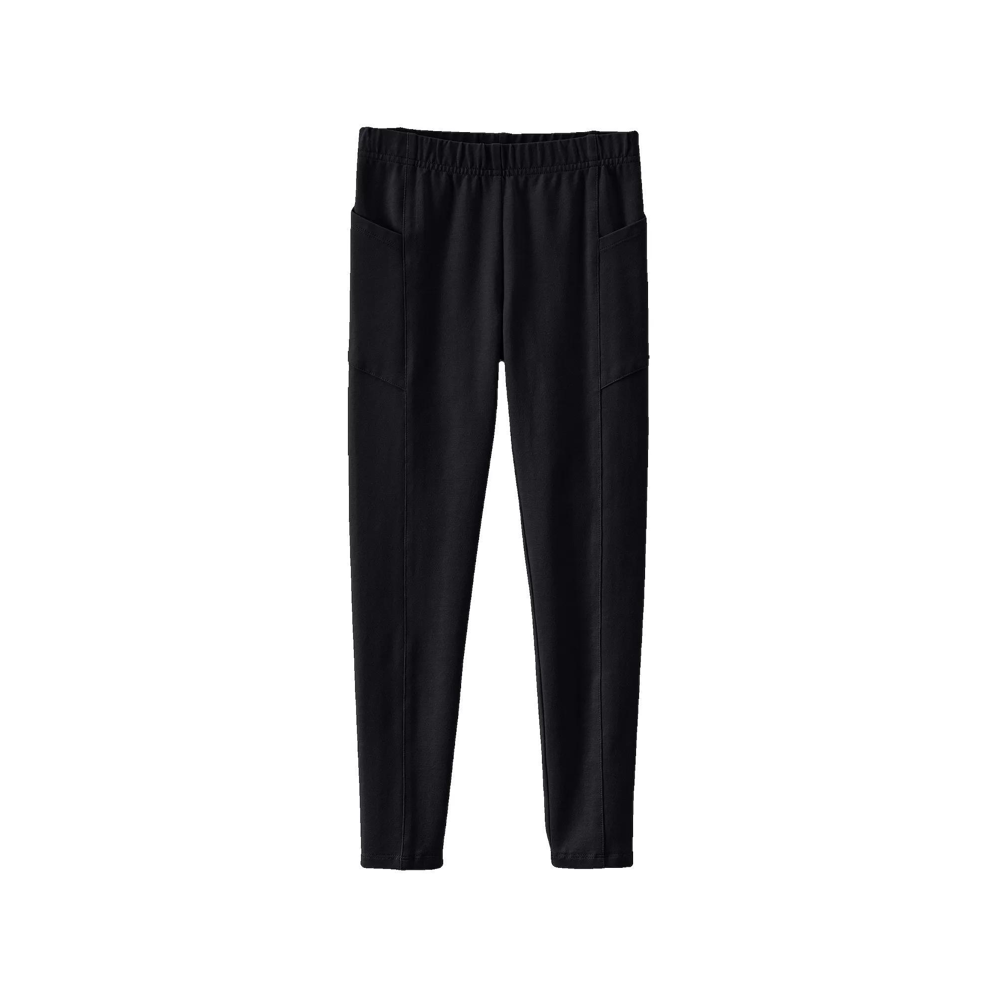 Girls 2-20 Lands' End Tough Cotton Legging with Pocket in Regular and Plus, Girl's, Size: XL(14/16), Gray Grey Product Image