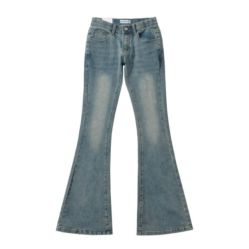 Mid Rise Washed Bootcut Jeans Product Image