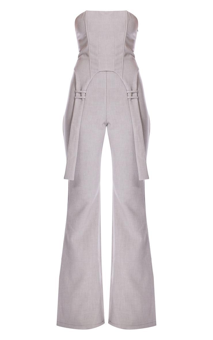 PLT Label Light Grey Corset Strap Detail Jumpsuit Product Image