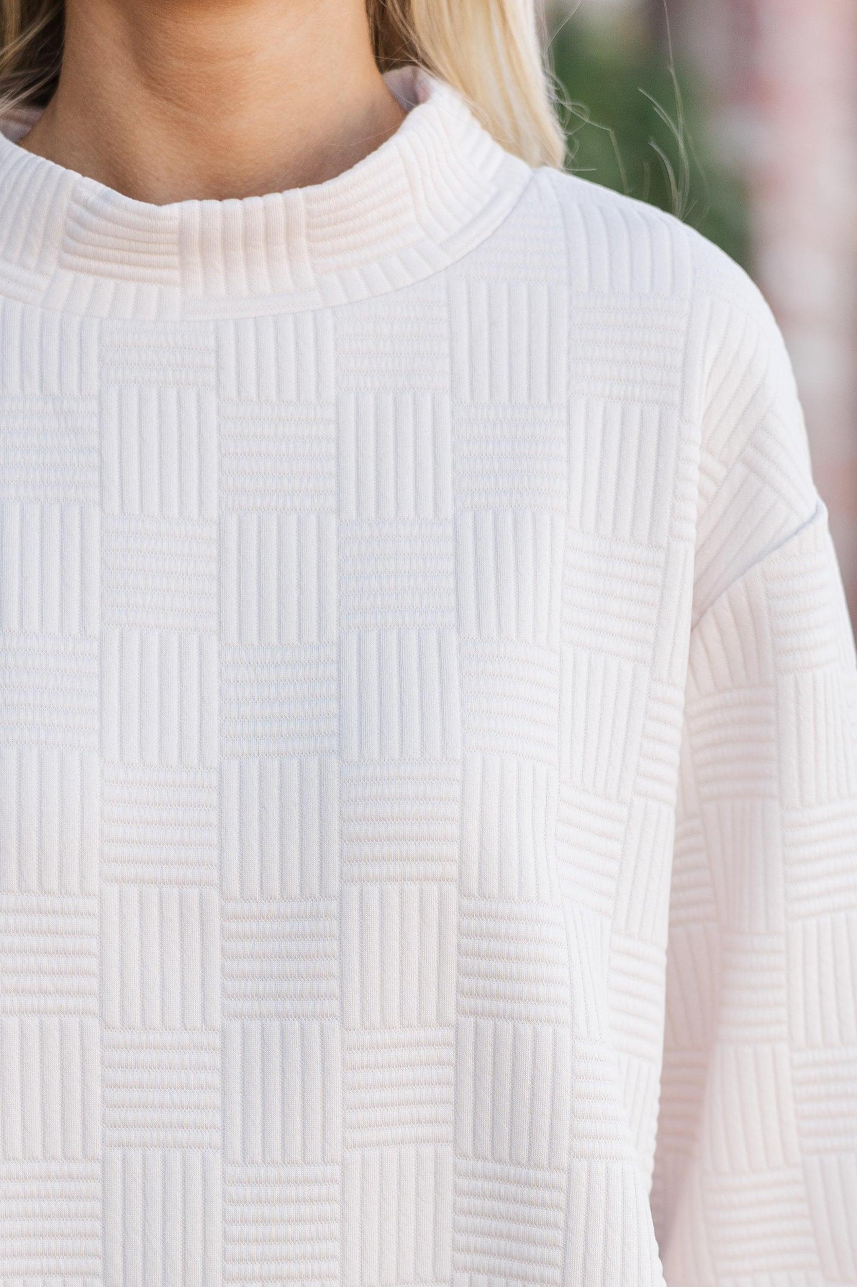 Talk About It Cream Textured Tunic Female Product Image