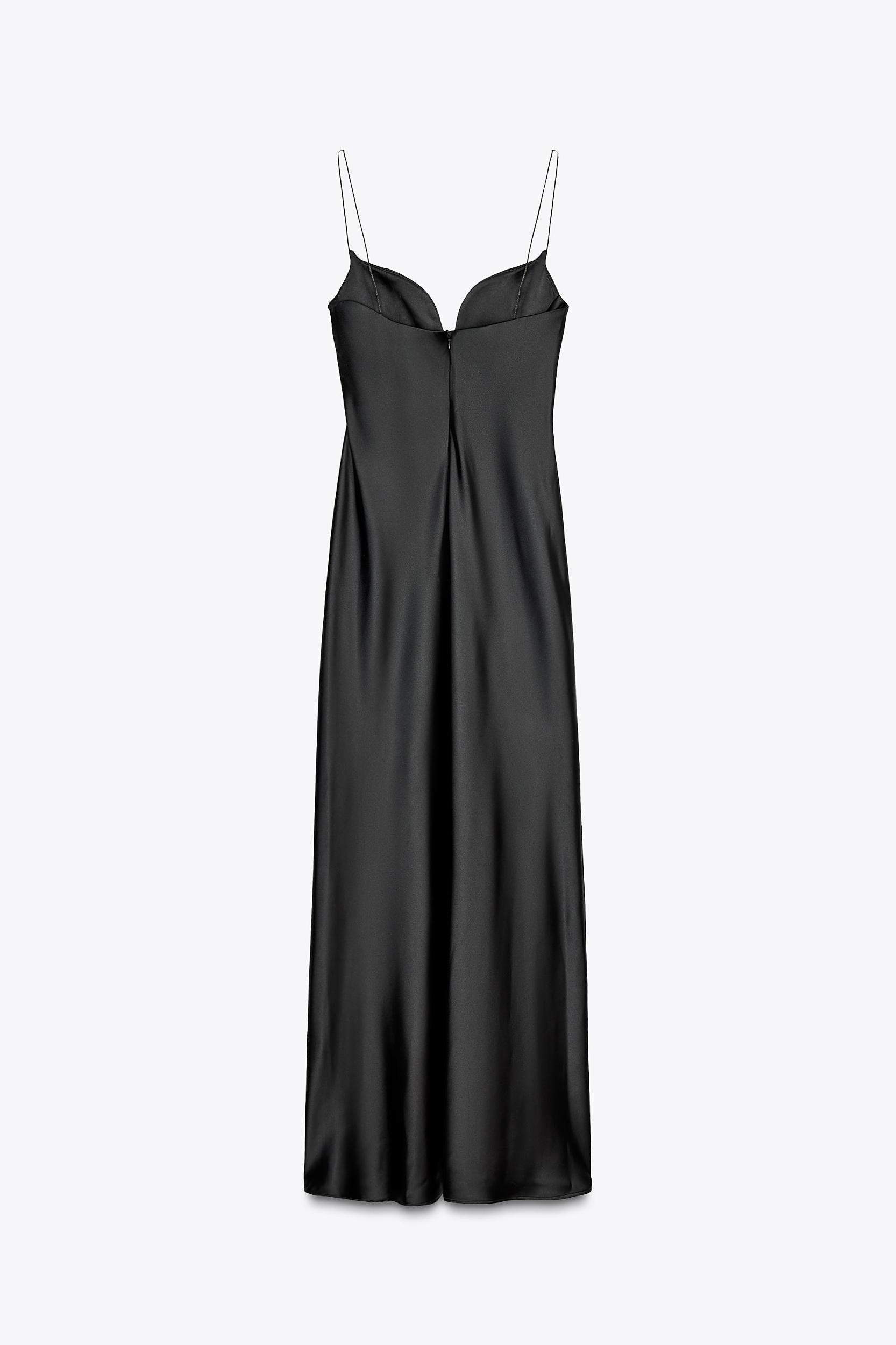 LONG SATIN EFFECT DRESS Product Image